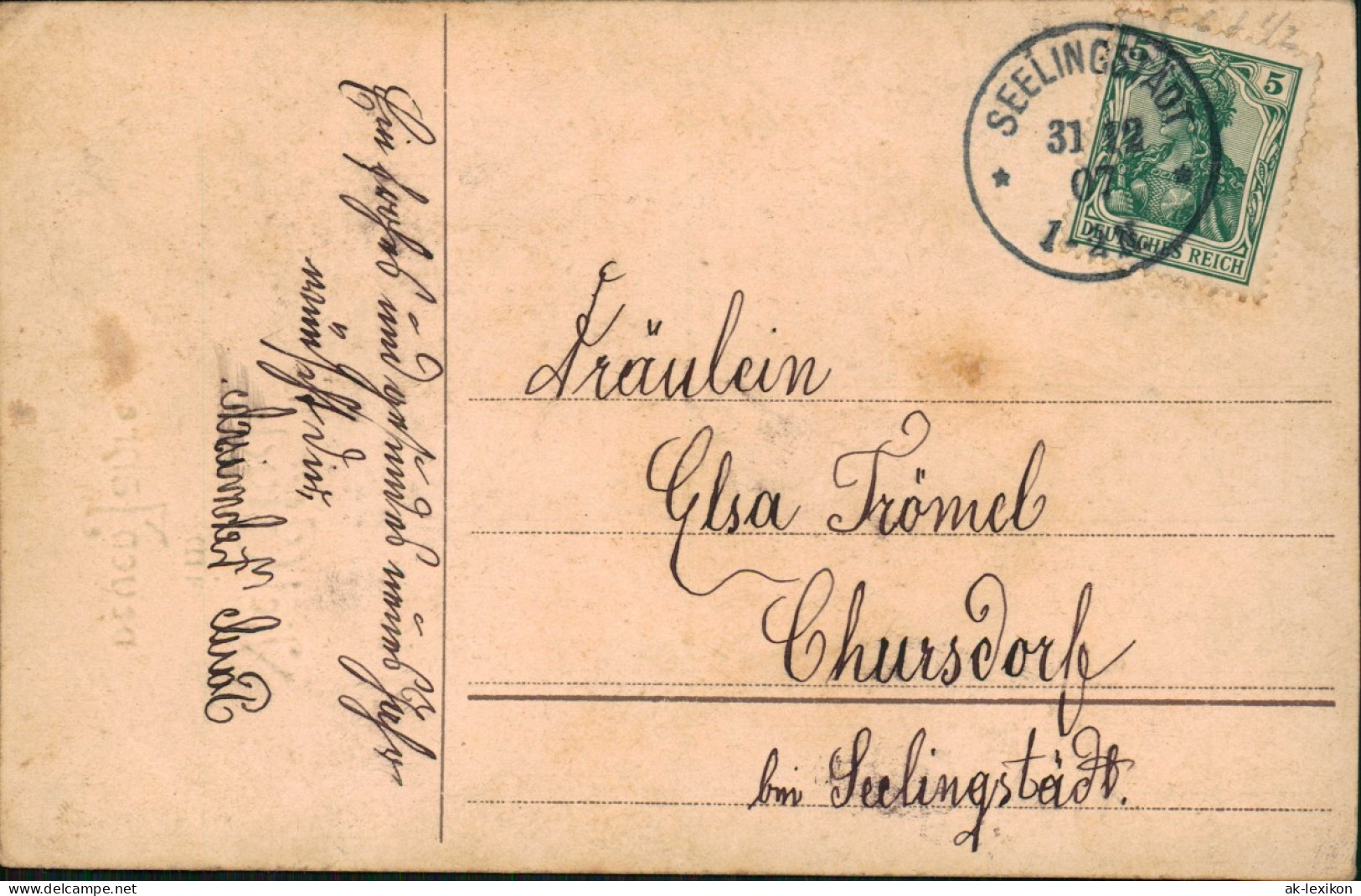 Neujahr Sylvester New Year Engel   Glücksdreirad Kleeblätter  1907 Goldrand - Anno Nuovo