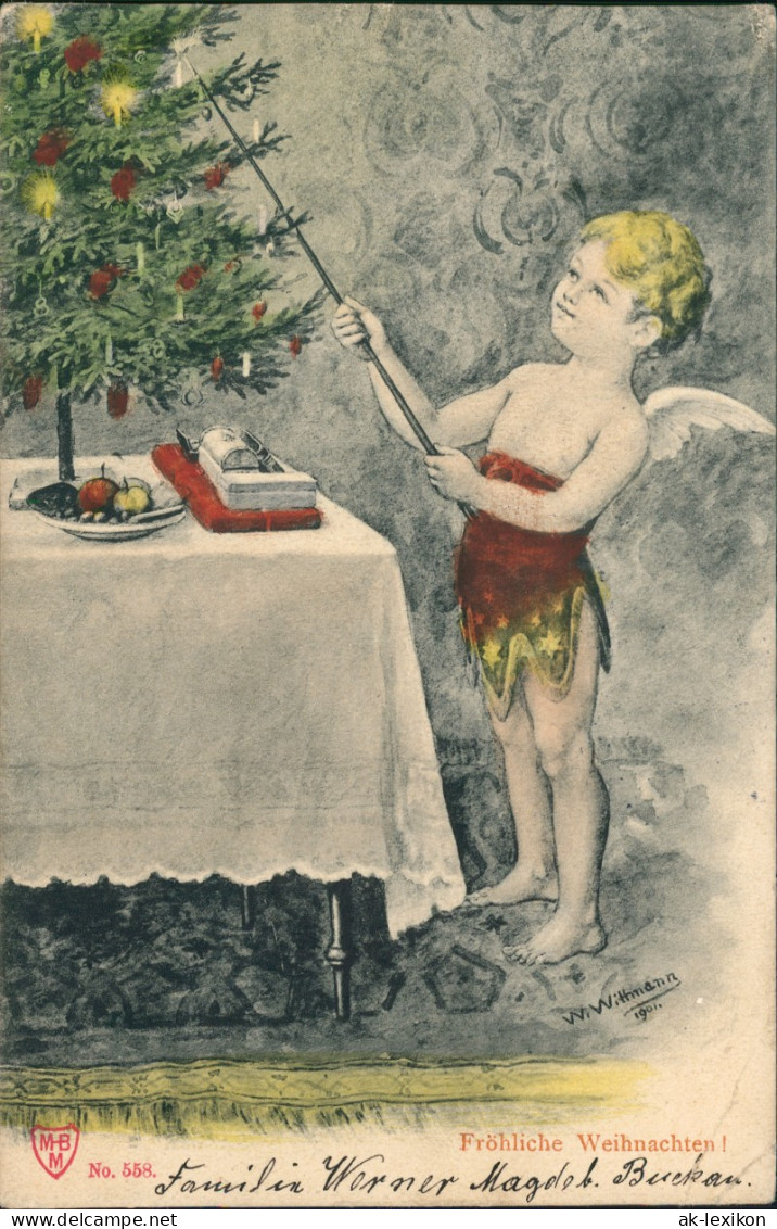 Weihnachten - Christmas Motiv: Engel Angel Zündet Kezen Am Weihnachtsbaum 1905 - Sonstige & Ohne Zuordnung