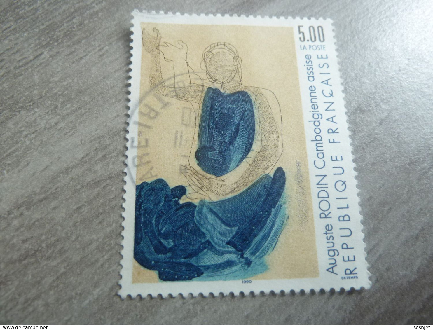 Auguste Rodin (1840-1917) Sculpteur - 5f. - Yt 2636 - Bleu Et Ocre - Oblitéré - Année 1990 - - Used Stamps