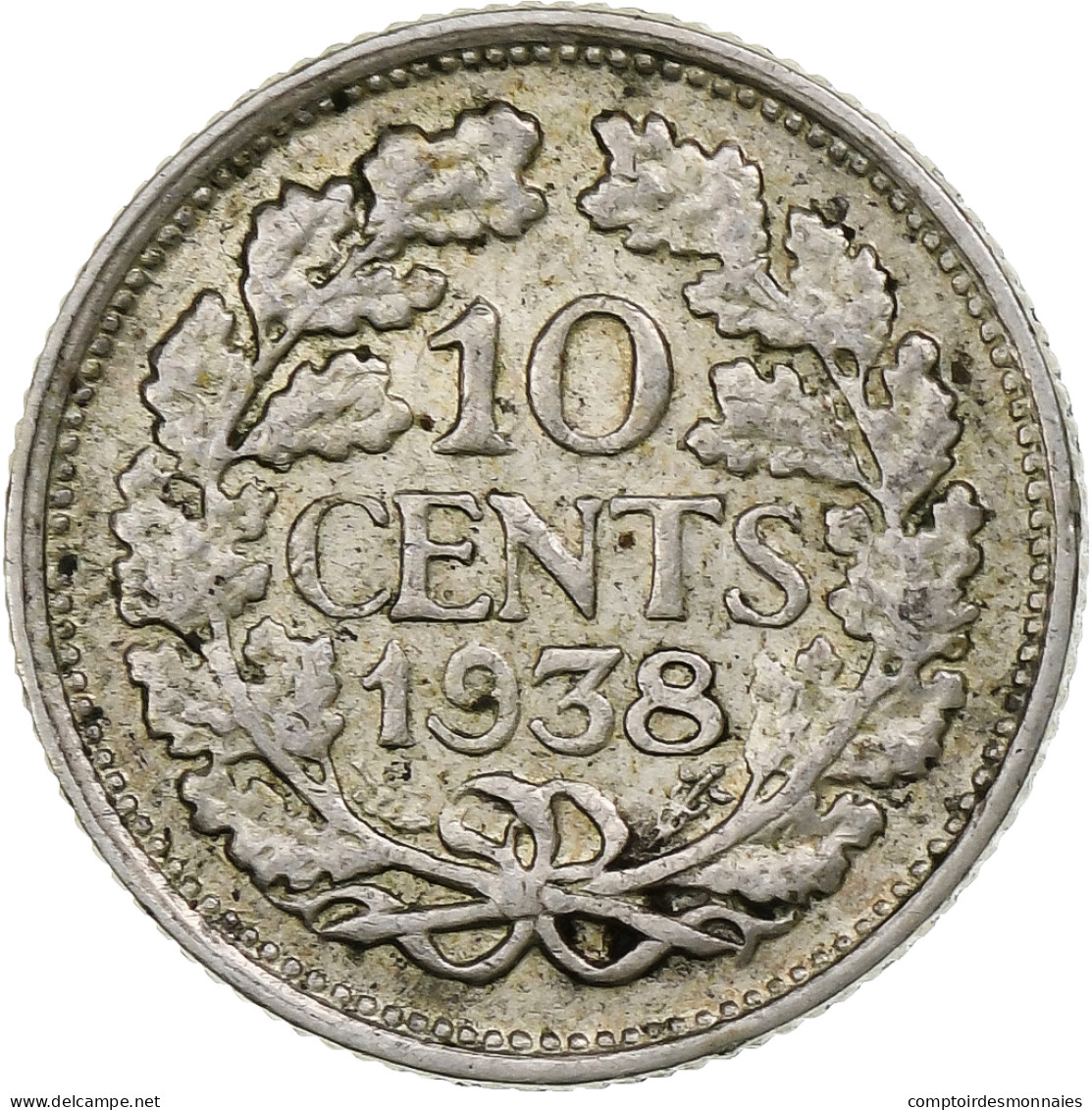 Pays-Bas, Wilhelmina I, 10 Cents, 1938, Utrecht, Argent, TTB, KM:163 - 10 Centavos