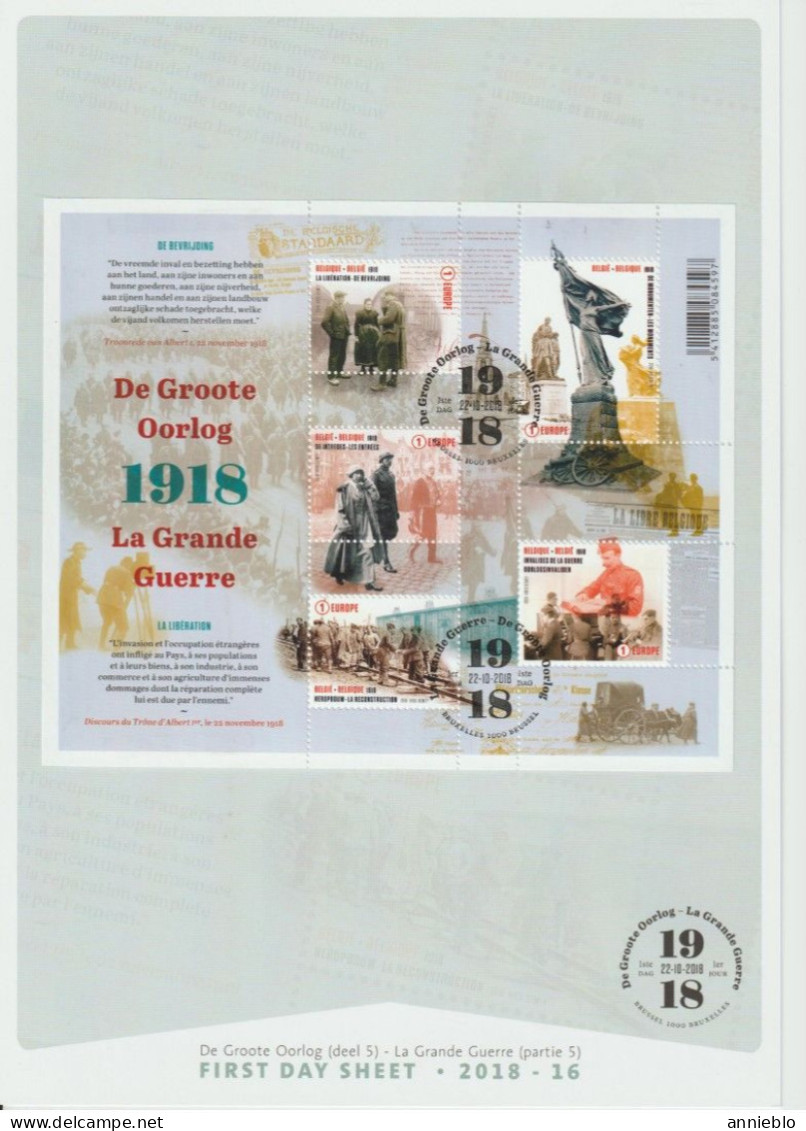 2018 - FDS BL268 - De Groote Oorlog / La Grande Guerre - - 2011-2020