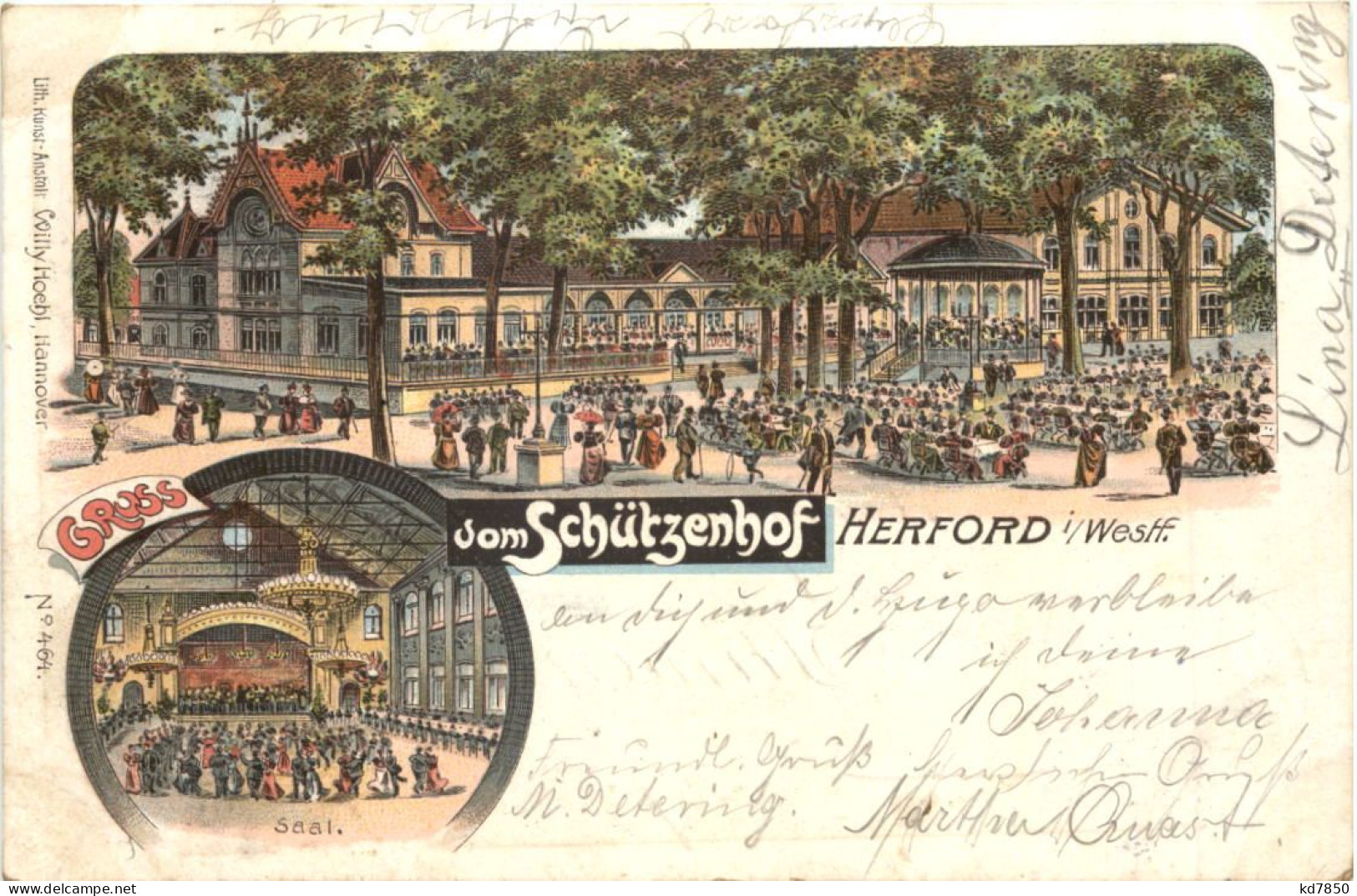 Herford - Gruss Vom Schützenhof - Litho - Herford