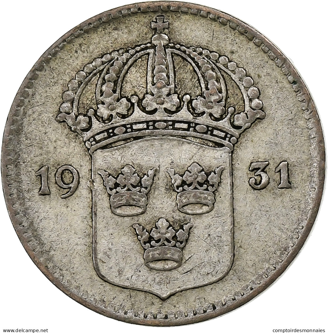 Suède, Gustaf V, 10 Öre, 1931, Argent, TTB, KM:780 - Schweden