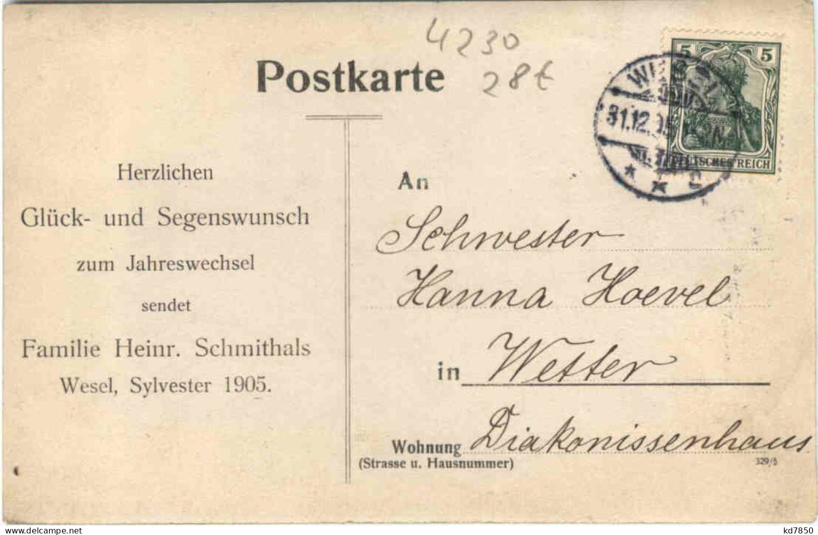 Wesel - Familie Schmithals Sylvester 1905 - Wesel