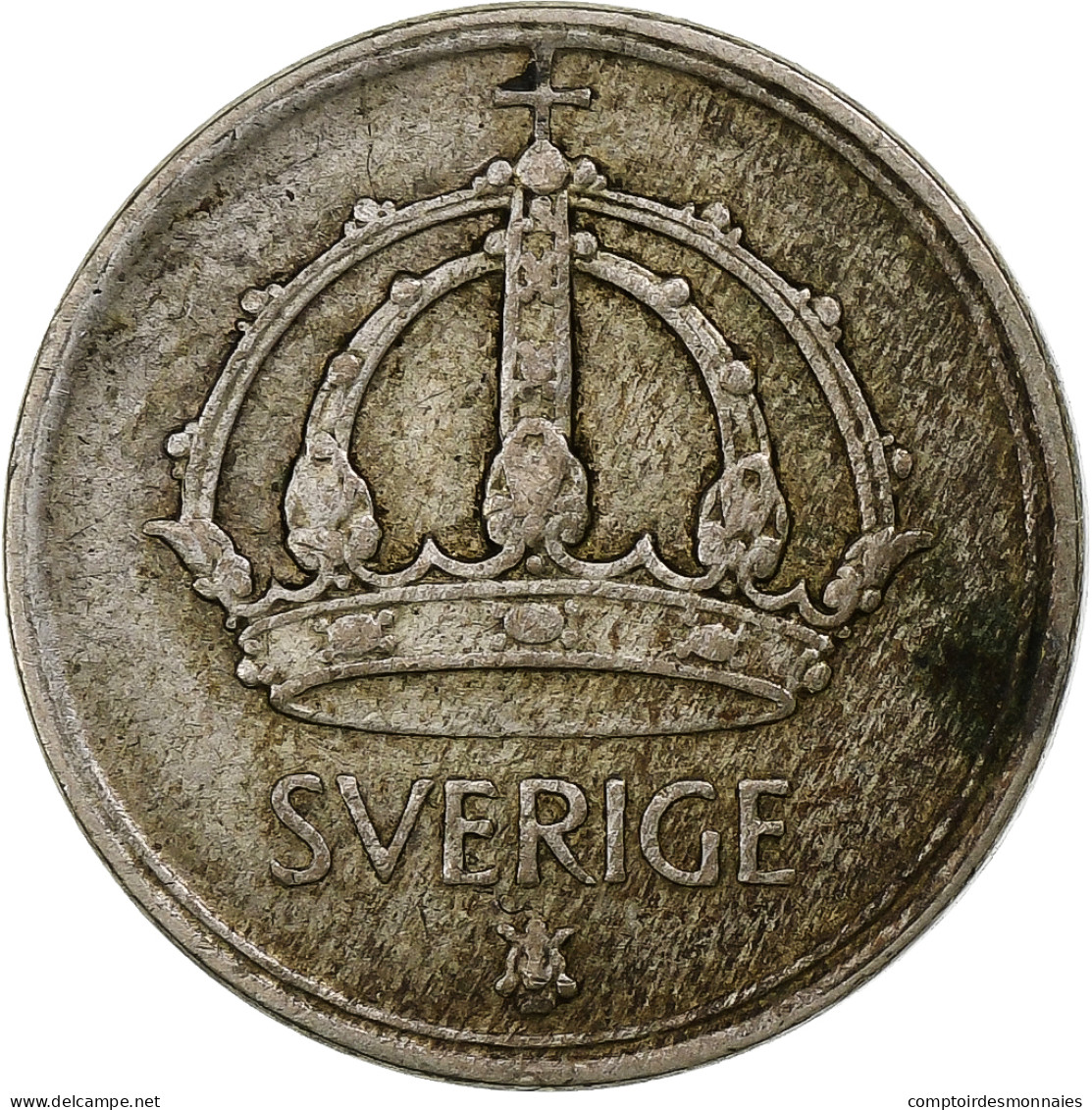 Suède, Gustaf V, 25 Öre, 1949, Argent, TB+, KM:816 - Sweden