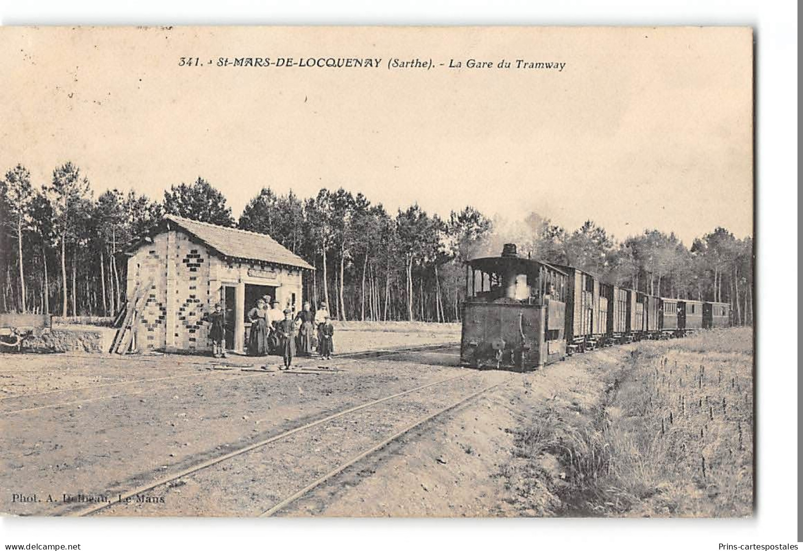 CPA 72 St Mars De Locquenay La Gare Et Le Train Tramway - Autres & Non Classés