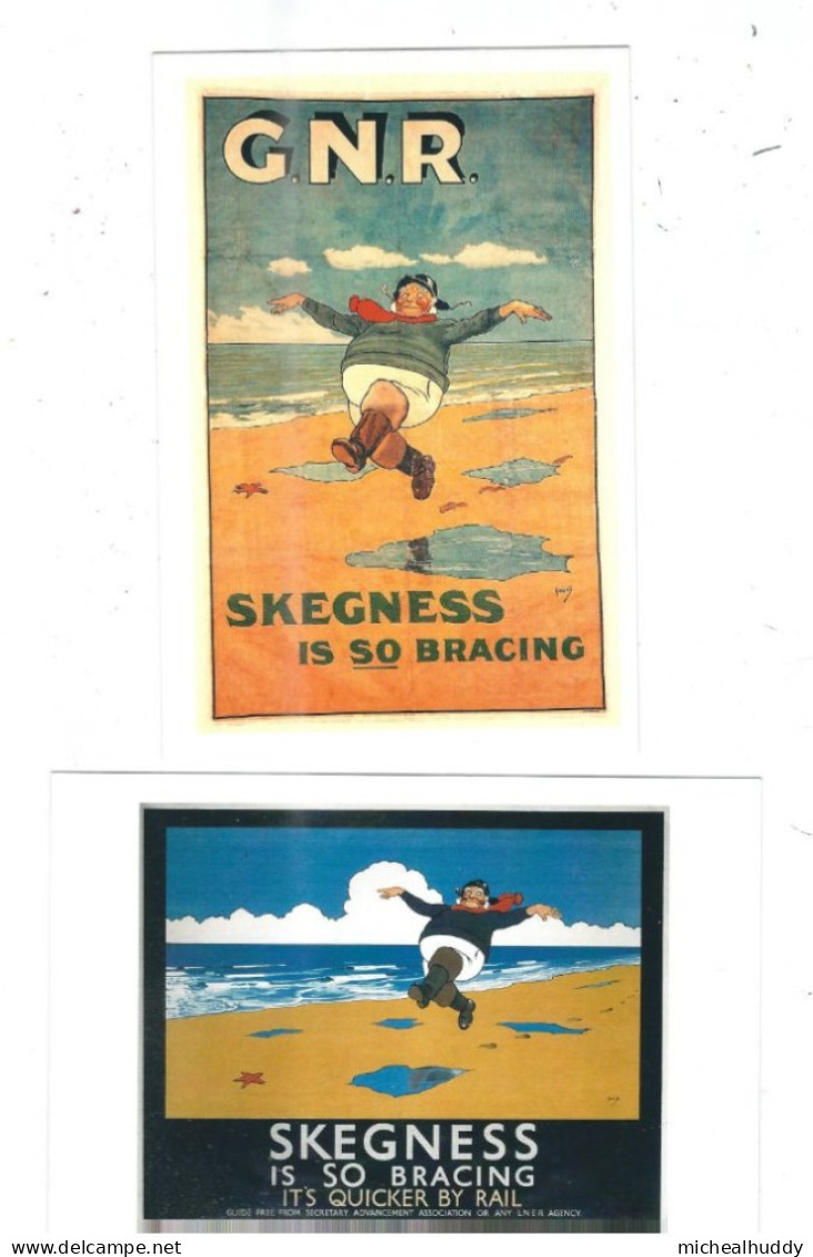 2 POSTCARDS UK RAIL ADVERTISING   SKEGNESS IS SO BRACING - Reclame