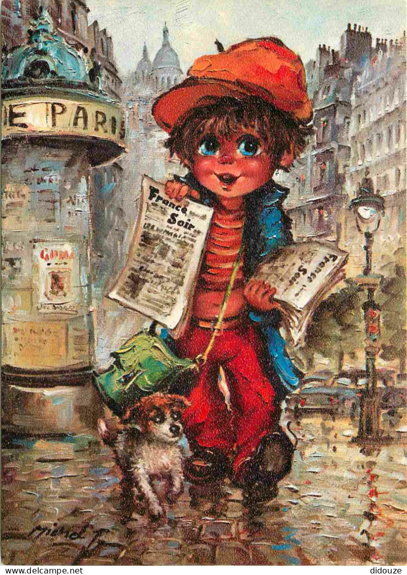 Enfants - Illustration - Dessin - Michel Thomas - Le Vendeur De Journaux - CPM - Carte Neuve - Voir Scans Recto-Verso - Kinder-Zeichnungen