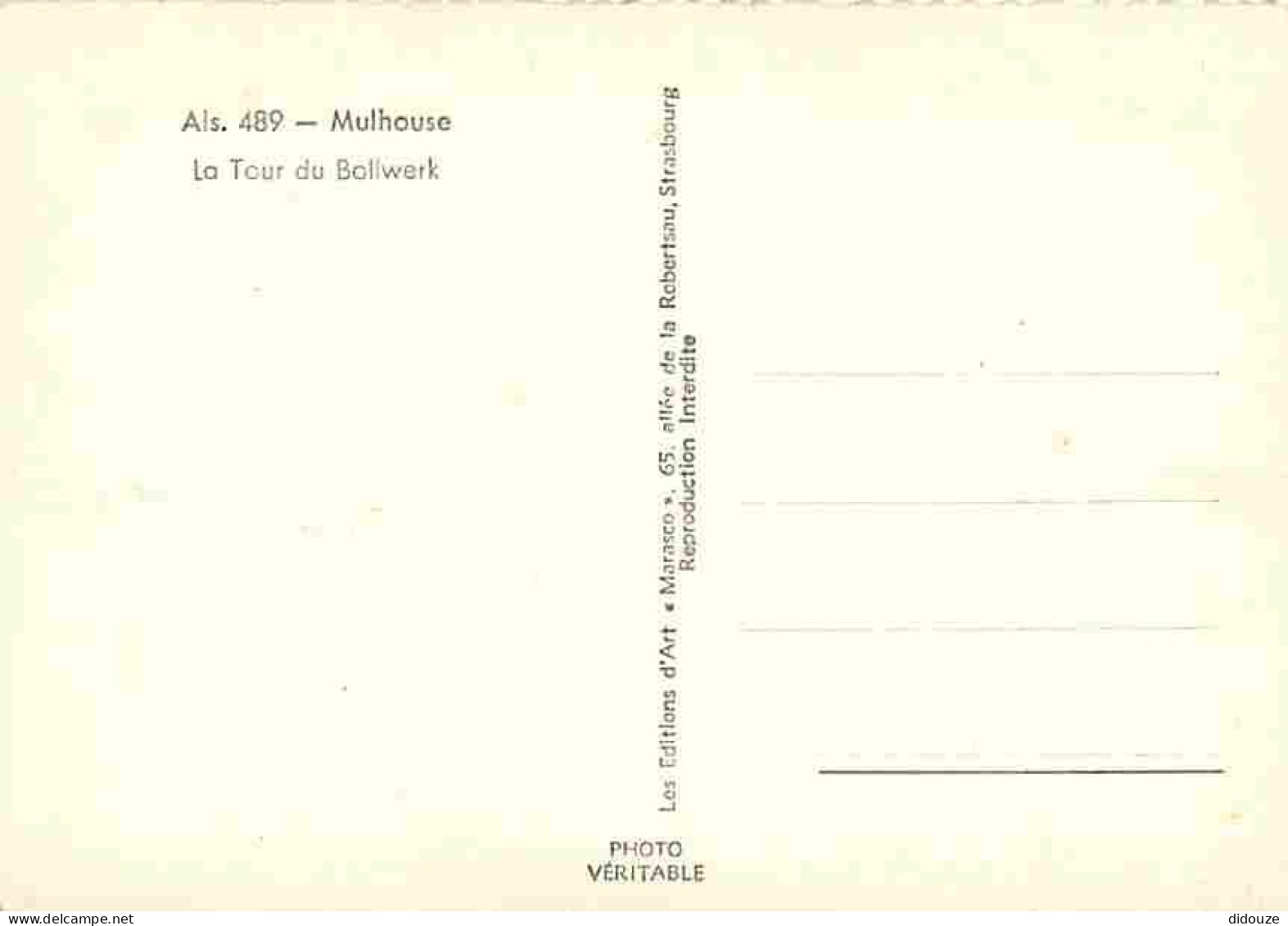 68 - Mulhouse - La Tour Du Bollwerk - CPM - Voir Scans Recto-Verso - Mulhouse