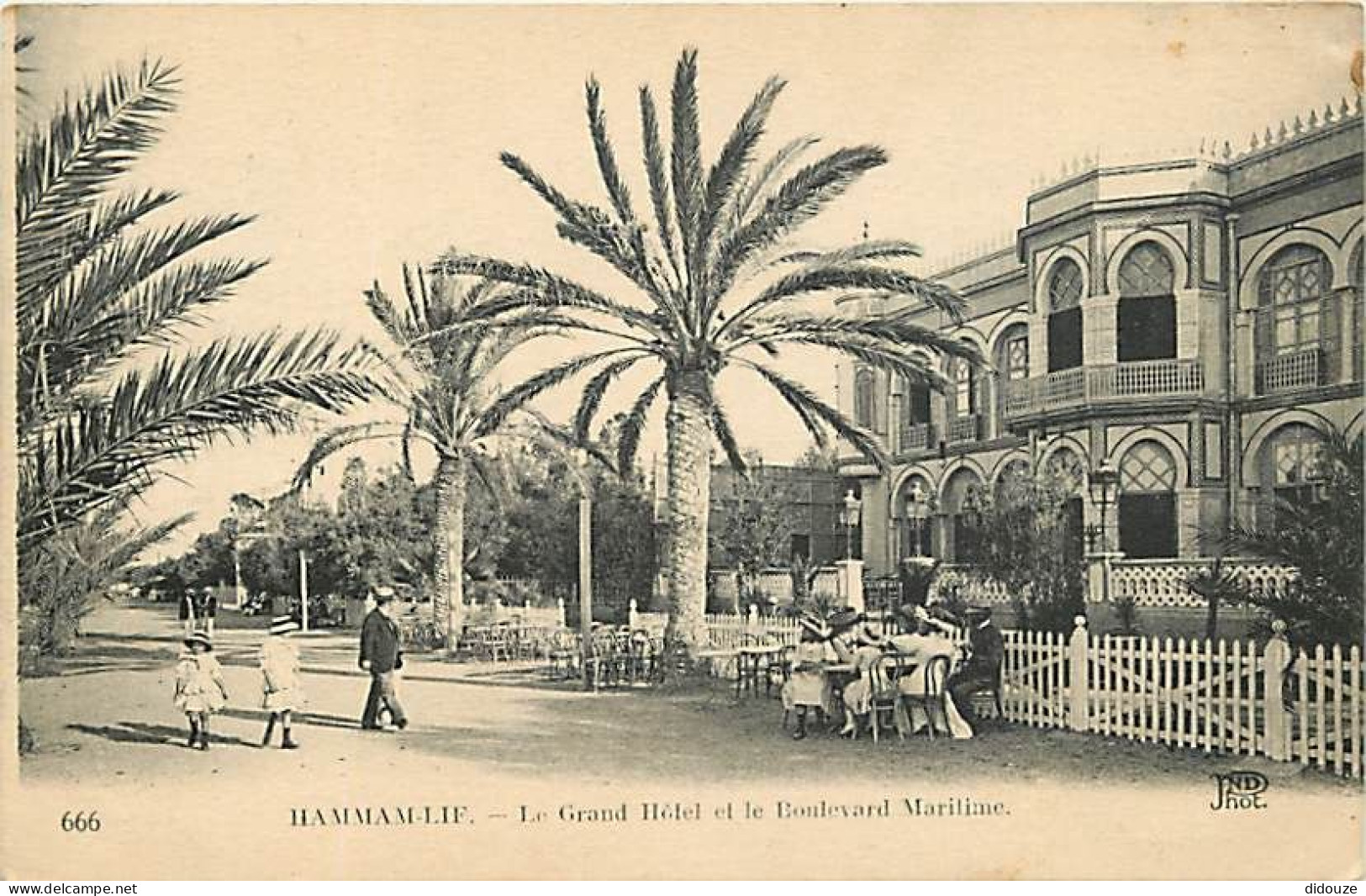 Tunisie - Hammam-Lif - Le Grand Hotel Et Le Boulevard Maritime - Animée - Correspondance - CPA - Voyagée En 1926 - Voir  - Tunisia