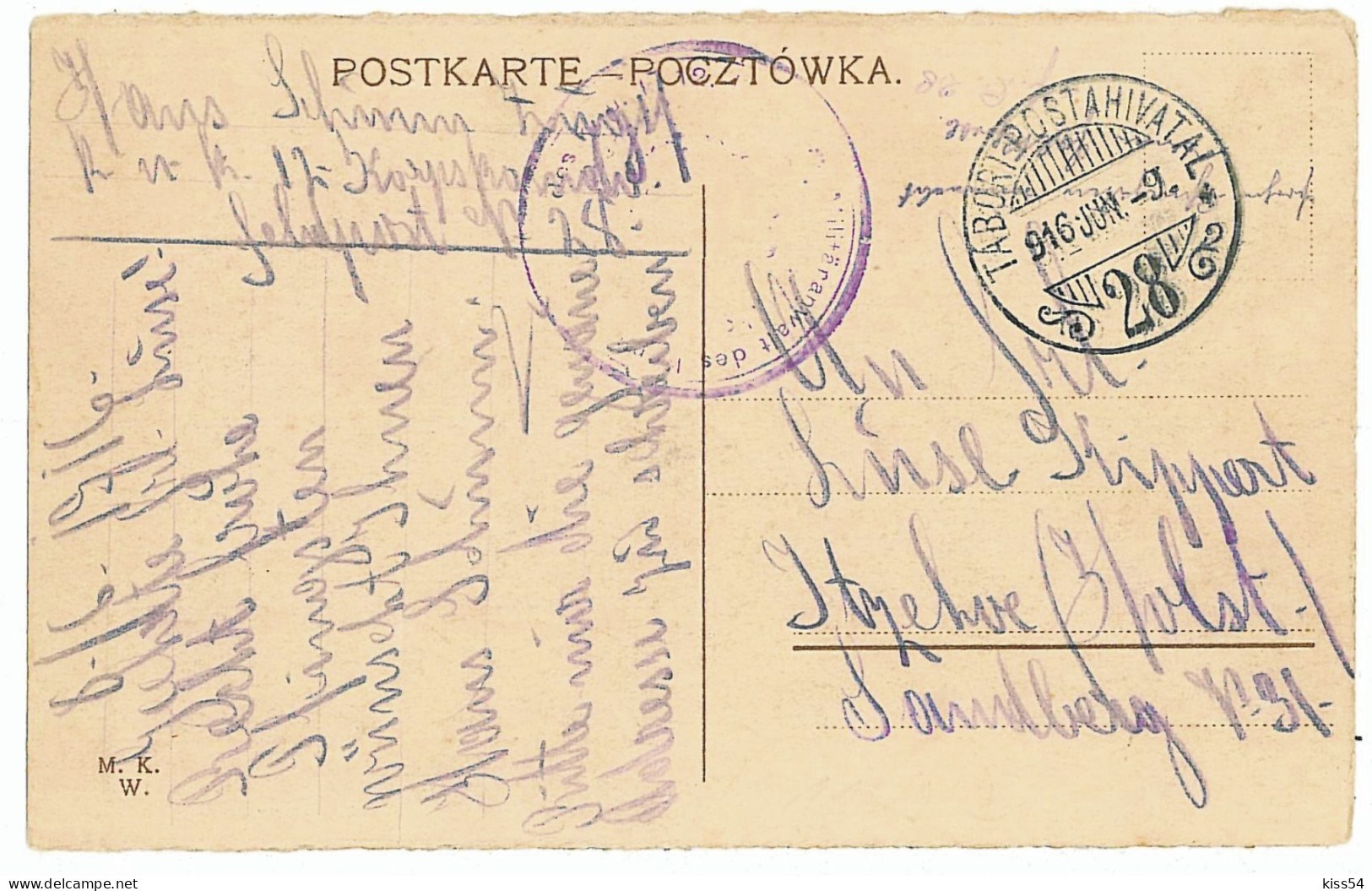 POL 4 - 5569 WARSZAWA, Poland, Bridge, Train - Old Postcard - Used - 1916 - Polen