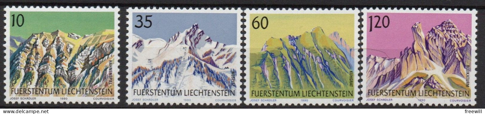 Liechtenstein 1990 Montagnes , Bergen , Hills MNH - Unused Stamps