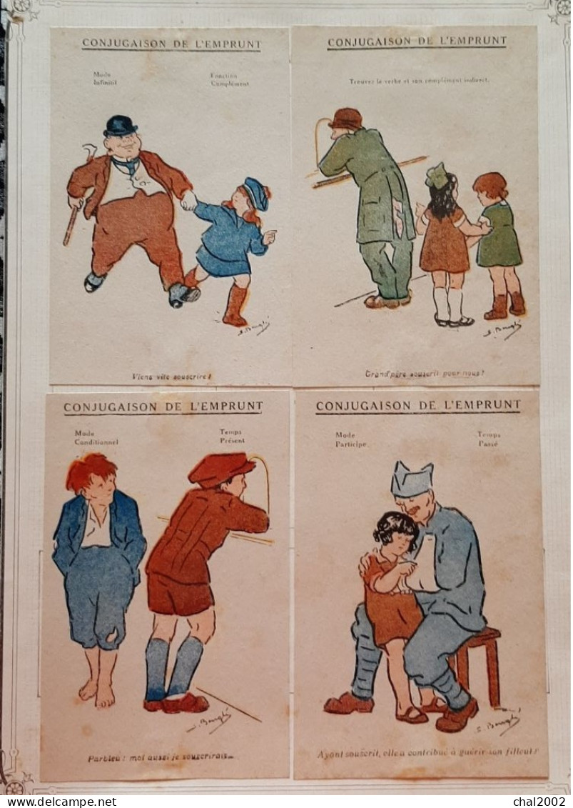 Conjugaison De L'emprunt   Page 3et4  1914 1914 - Vignettes Militaires