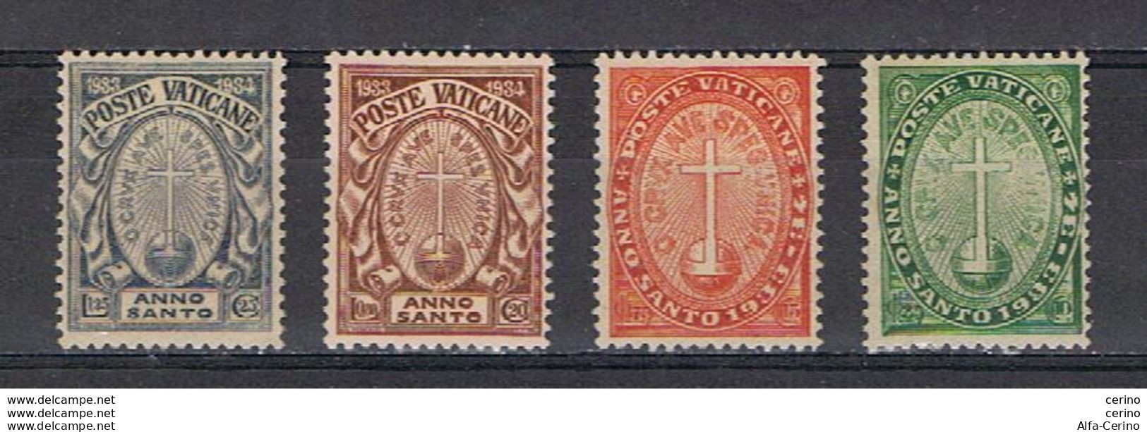 VATICANO:  1933  ANNO  SANTO  -  S. CPL. 4  VAL. N. -  SASS. 15/18  -  SPL. - Nuovi