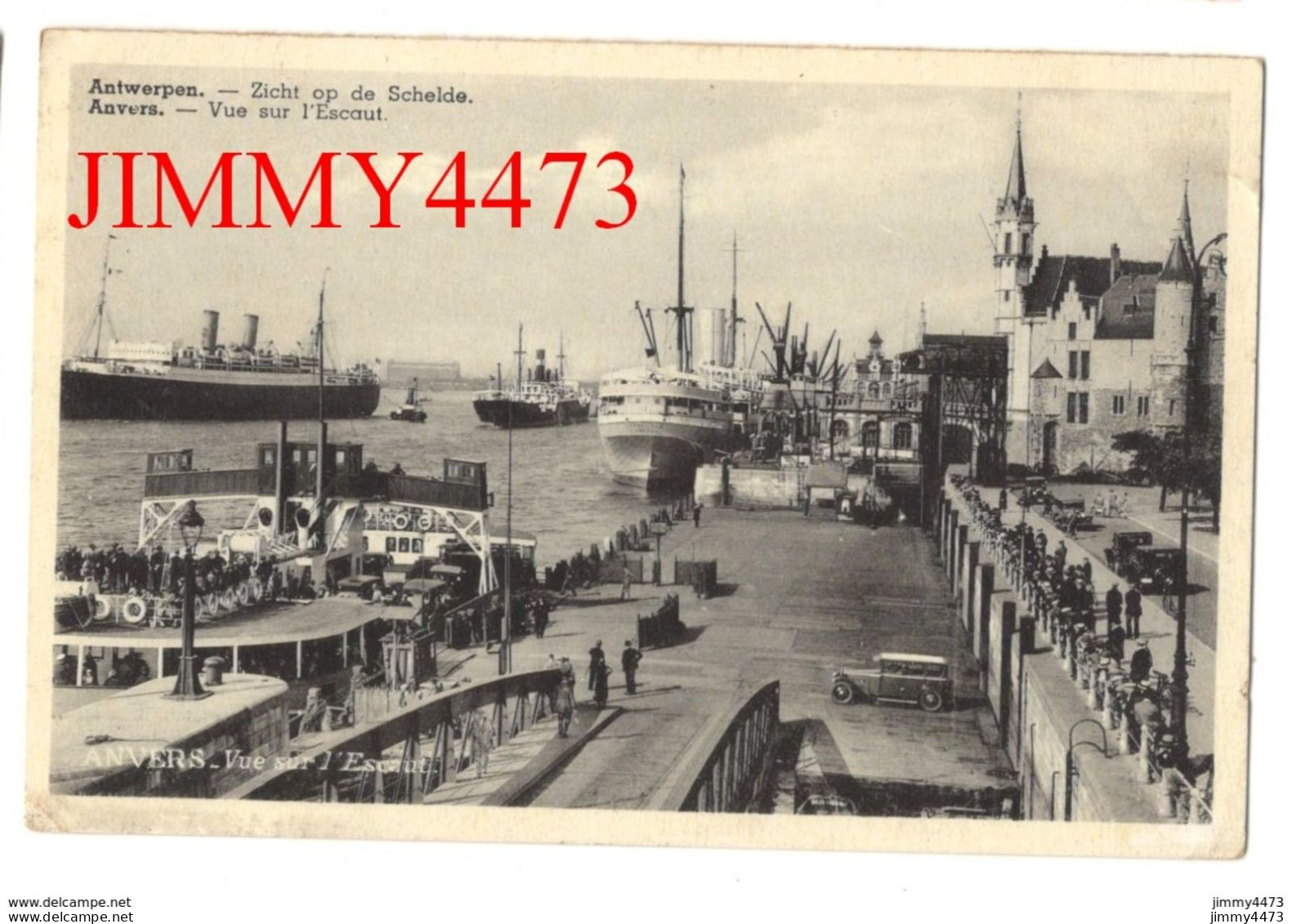 ANTWERPEN En 1939 - Zicht Op De Schelde - ANVERS - Vue Sur L' Escaut ( Quai Bien Animé ) - Antwerpen