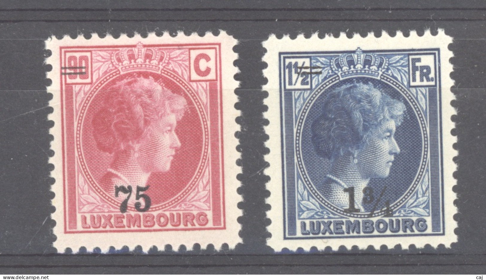 Luxembourg  :  Mi  219-20  * - 1926-39 Charlotte Rechterzijde