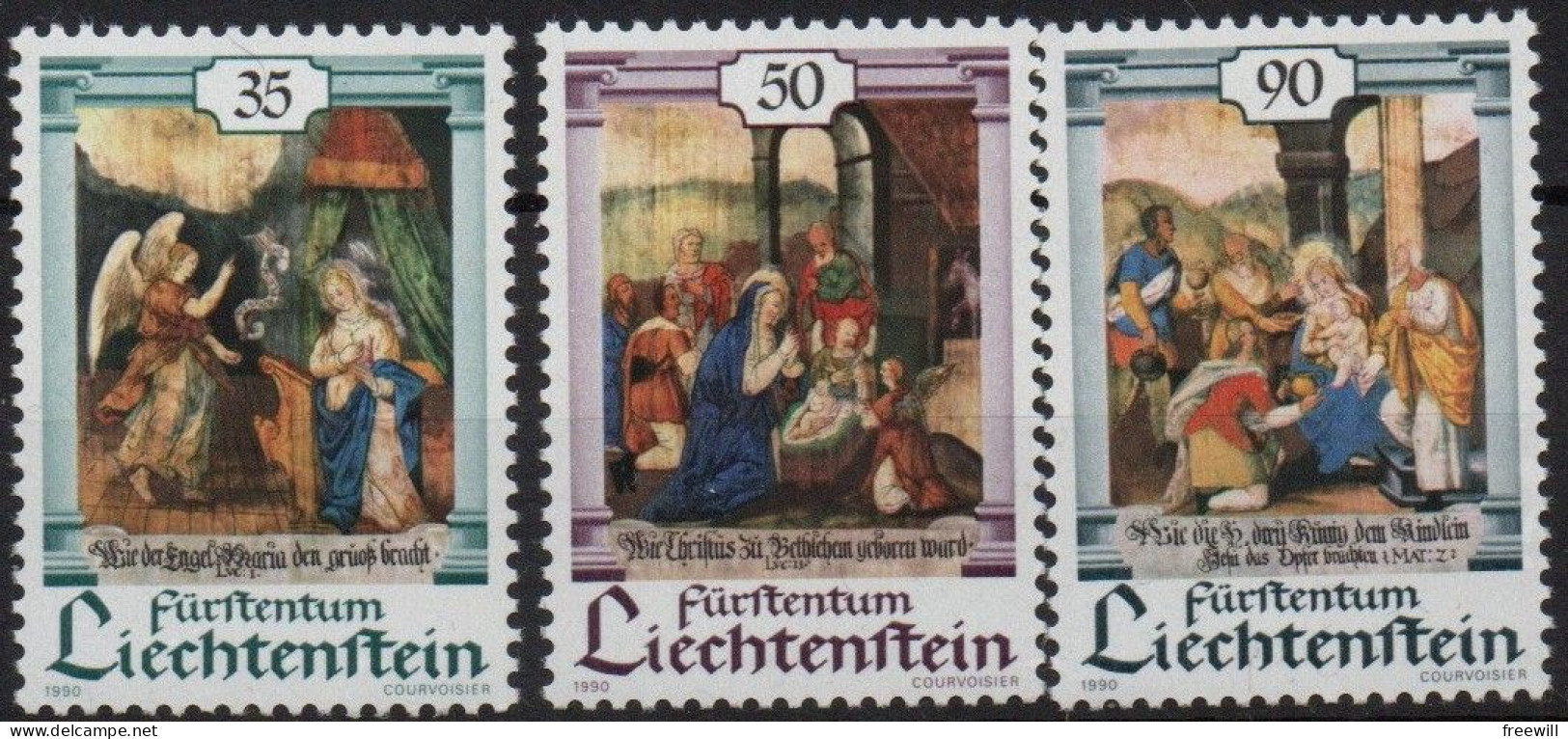 Liechtenstein 1990 Noël  Christmas  MNH - Unused Stamps