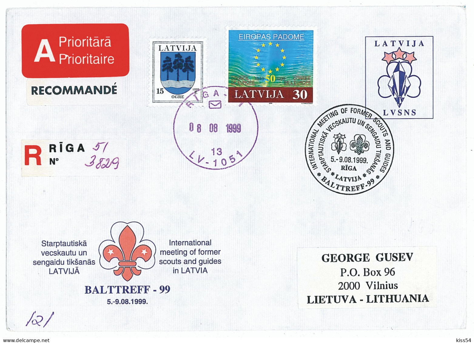 SC 26 - 160 Scout LETONIA - Cover - Used - 1999 - Cartas & Documentos