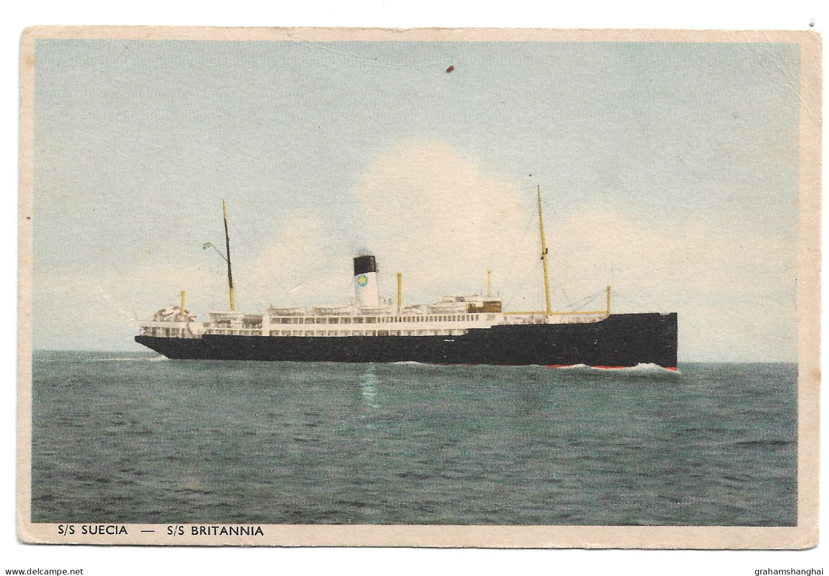 Postcard Swedish Lloyd Steamer SS Suecia Or SS Britannia Unposted - Paquebots