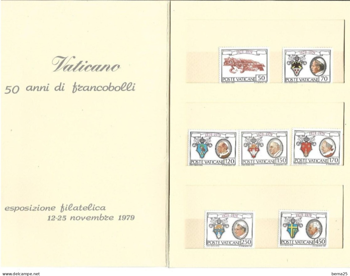 VATICAN 50 ANS DE TIMBRES 50 ANNI DI FRANCOBOLLI EXPOSITION 12-25 NOVEMBRE 1979 11 TIMBRES ET 6  ENTIERS POSTAUX NEUFS - Unused Stamps