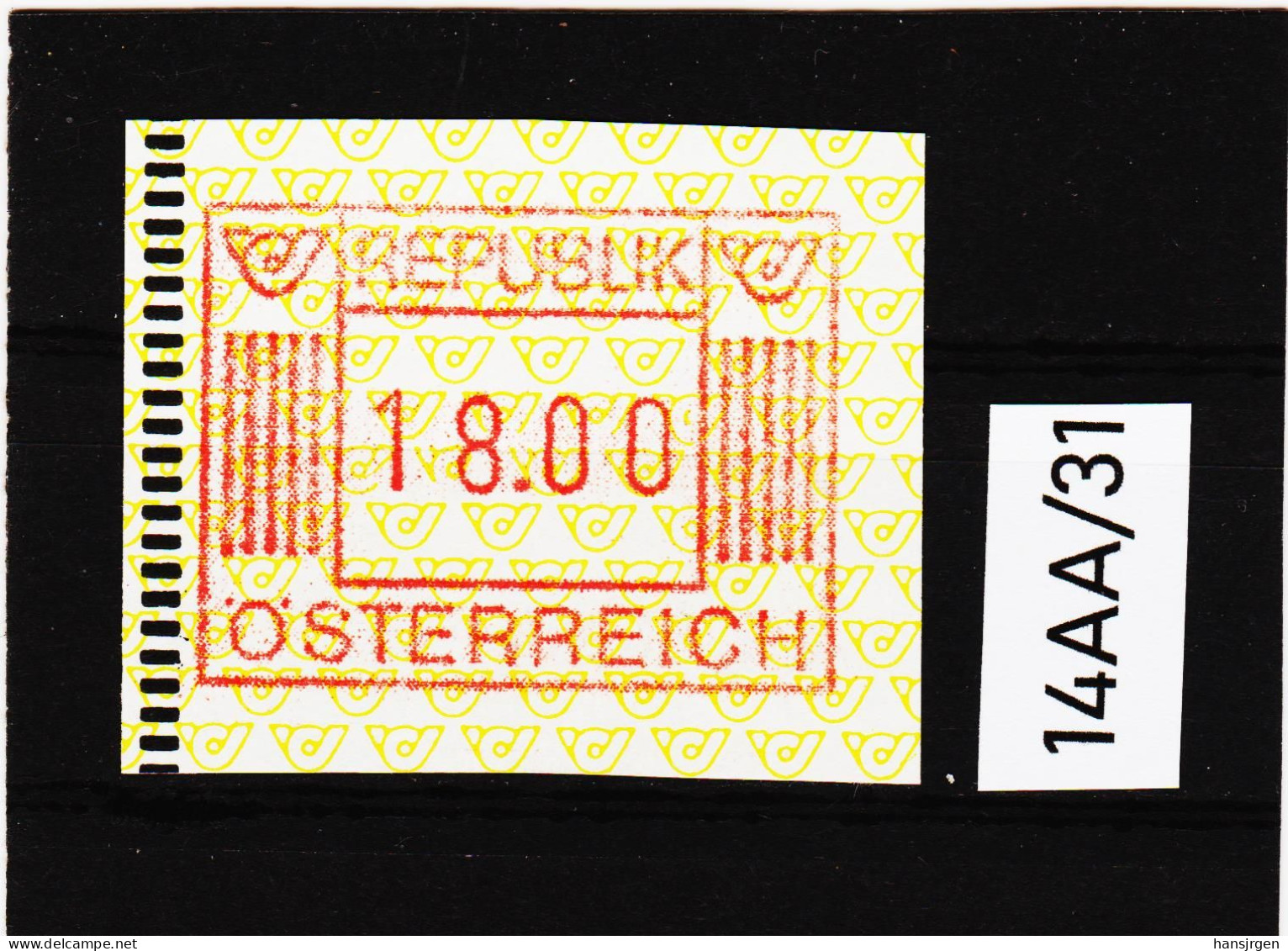 14AA/31  ÖSTERREICH 1983 AUTOMATENMARKEN 1. AUSGABE  18,00 SCHILLING   ** Postfrisch - Automaatzegels [ATM]