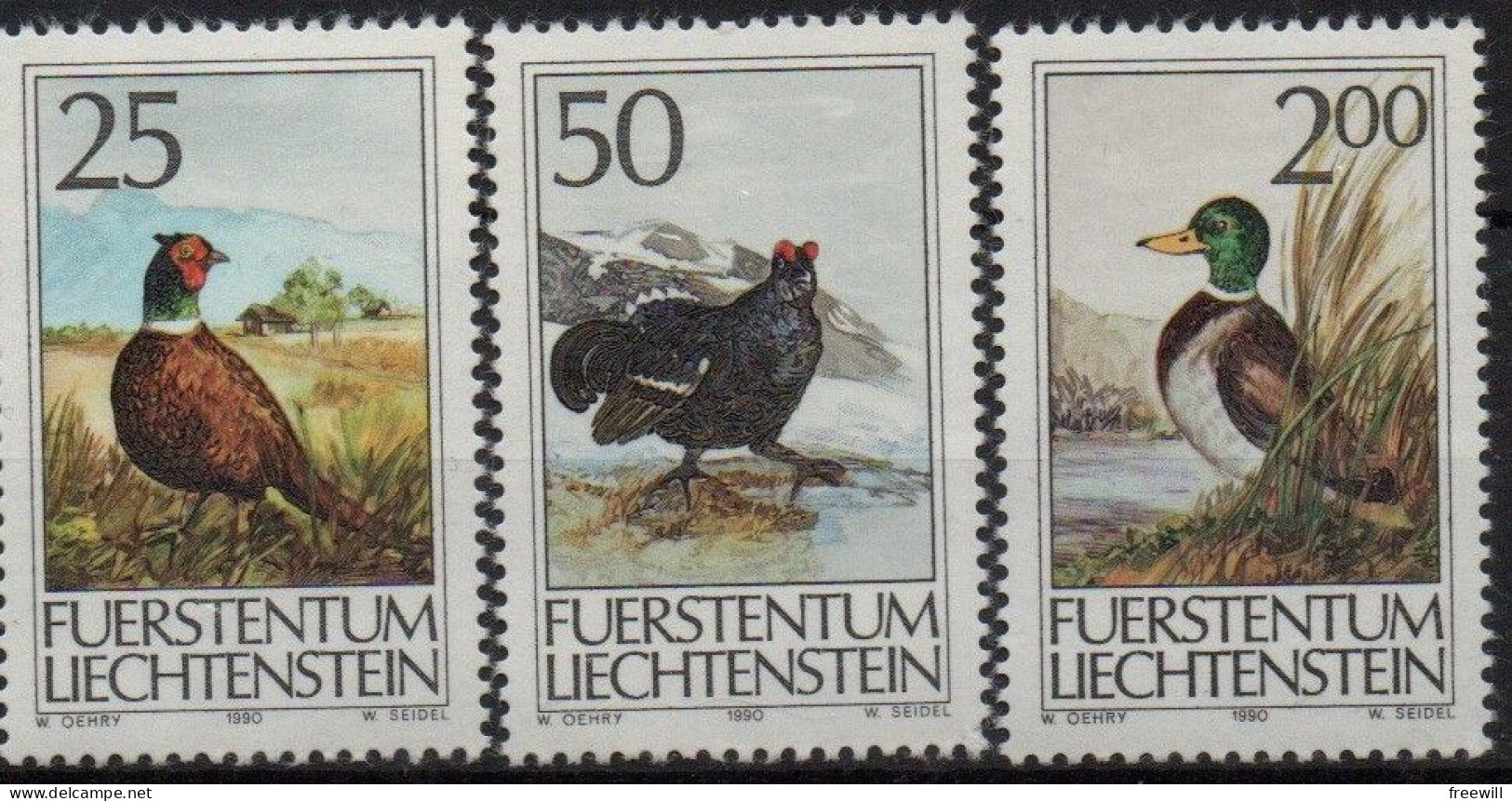 Liechtenstein 1990 Oiseaux Birds MNH - Unused Stamps