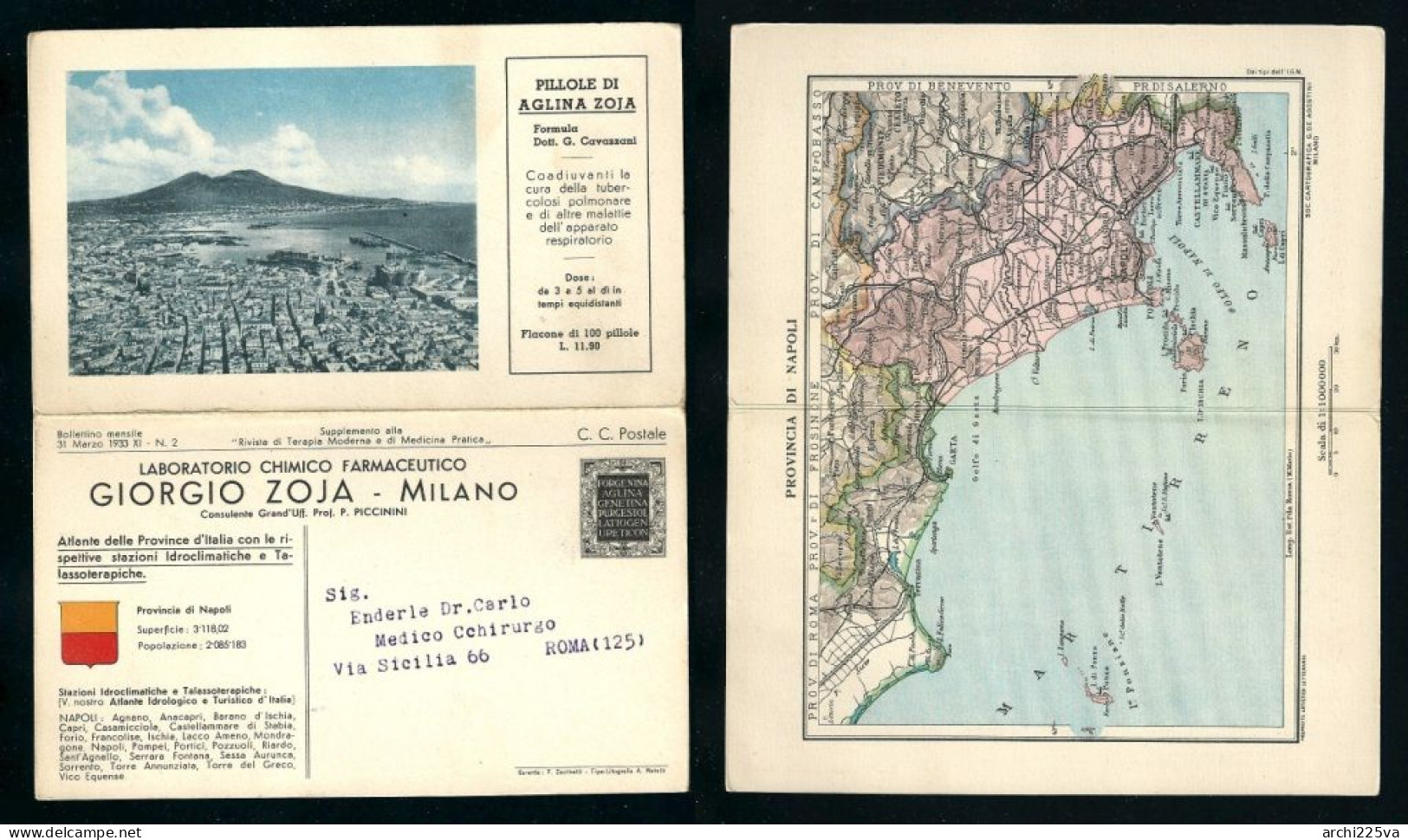 - 1933 / 1935 - 22 CARTOLINE Pubblicitarie - Laboratorio Chimico Farmaceutico - Giorgio ZOJA - Atlante Delle Province - - Verzamelingen & Kavels