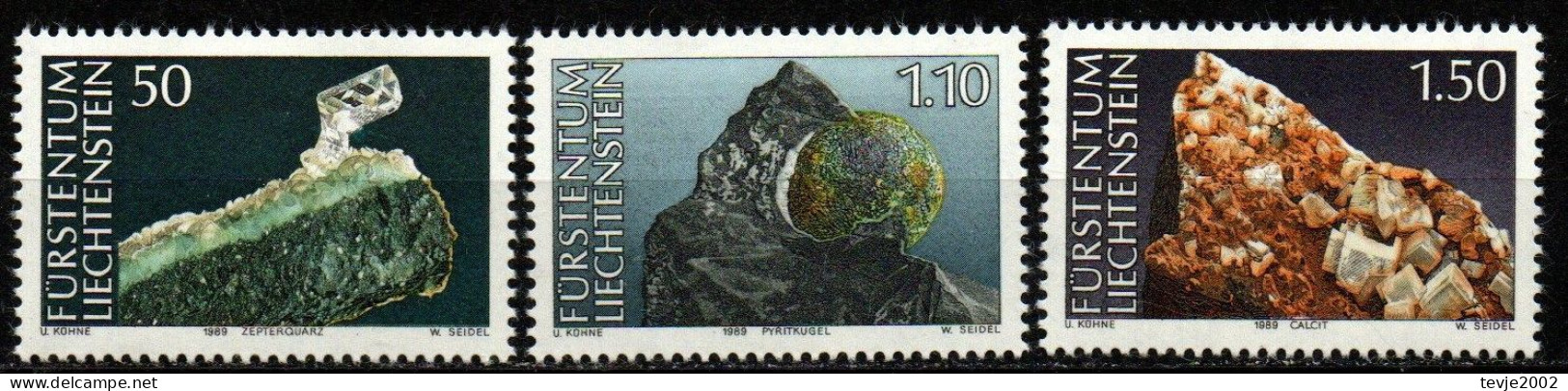 Liechtenstein 1989 - Mi.Nr. 981 - 983 - Postfrisch MNH - Mineralien Minerals - Minerali