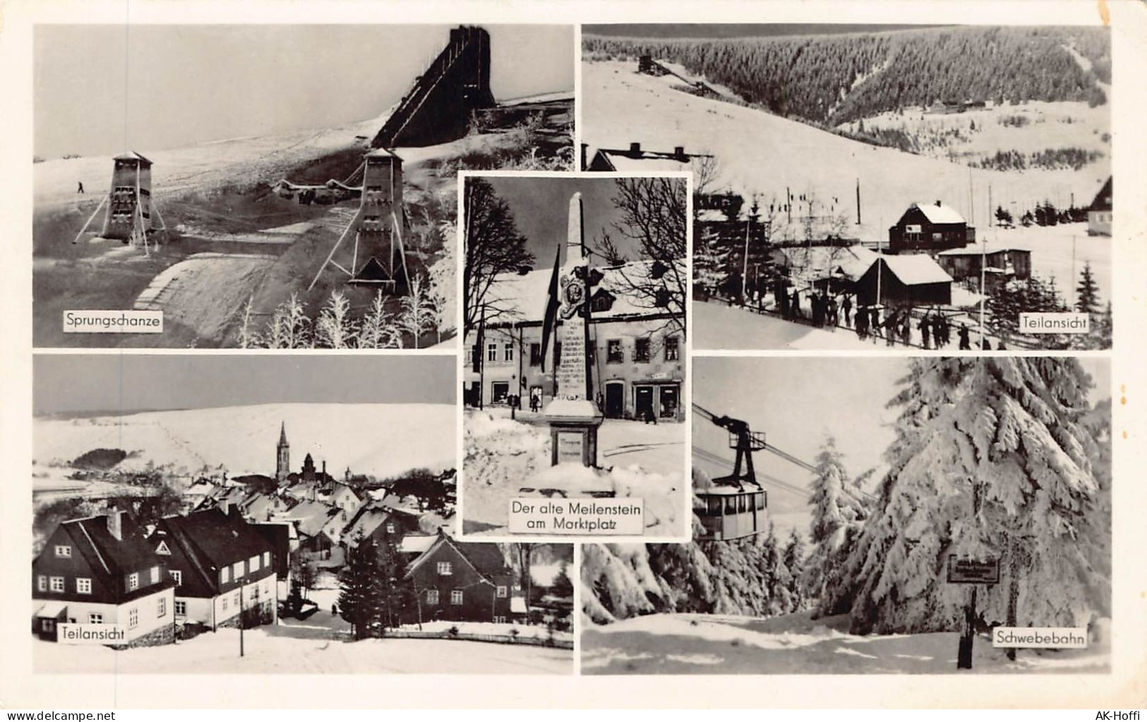 Oberwiesenthal Erzgebirge DDR Mehrbildkarte Sprungschanze Schwebebahn - Oberwiesenthal