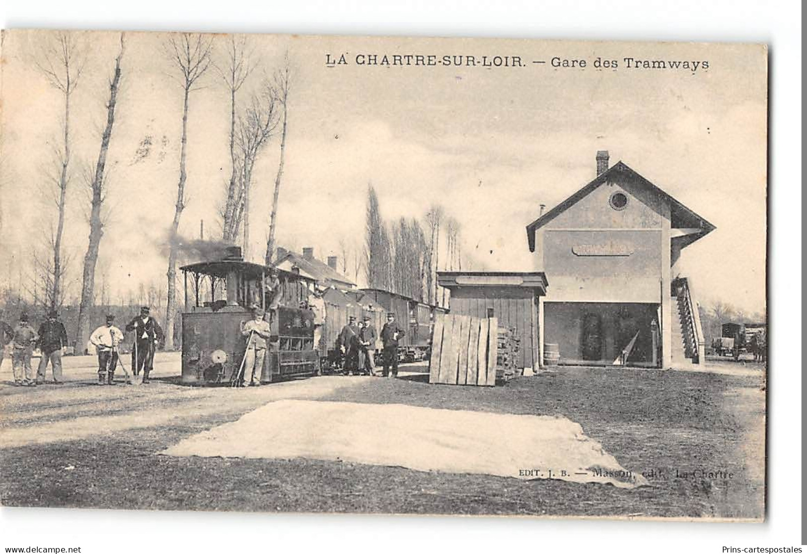 CPA 72 La Chartre Sur Loir La Gare Et Le Train Tramway - Autres & Non Classés