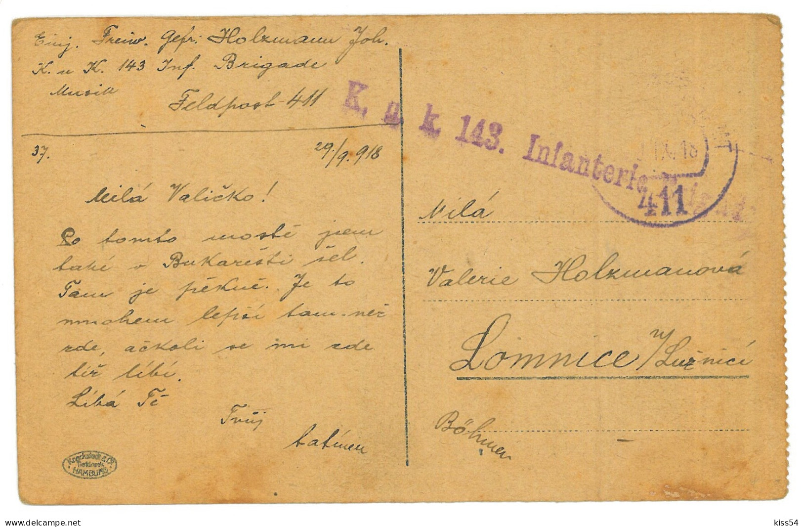 RO 39 - 20041 BUCURESTI, Cheiul Dambovitei, Romania - Old Postcard, CENSOR - Used - 1918 - Rumänien