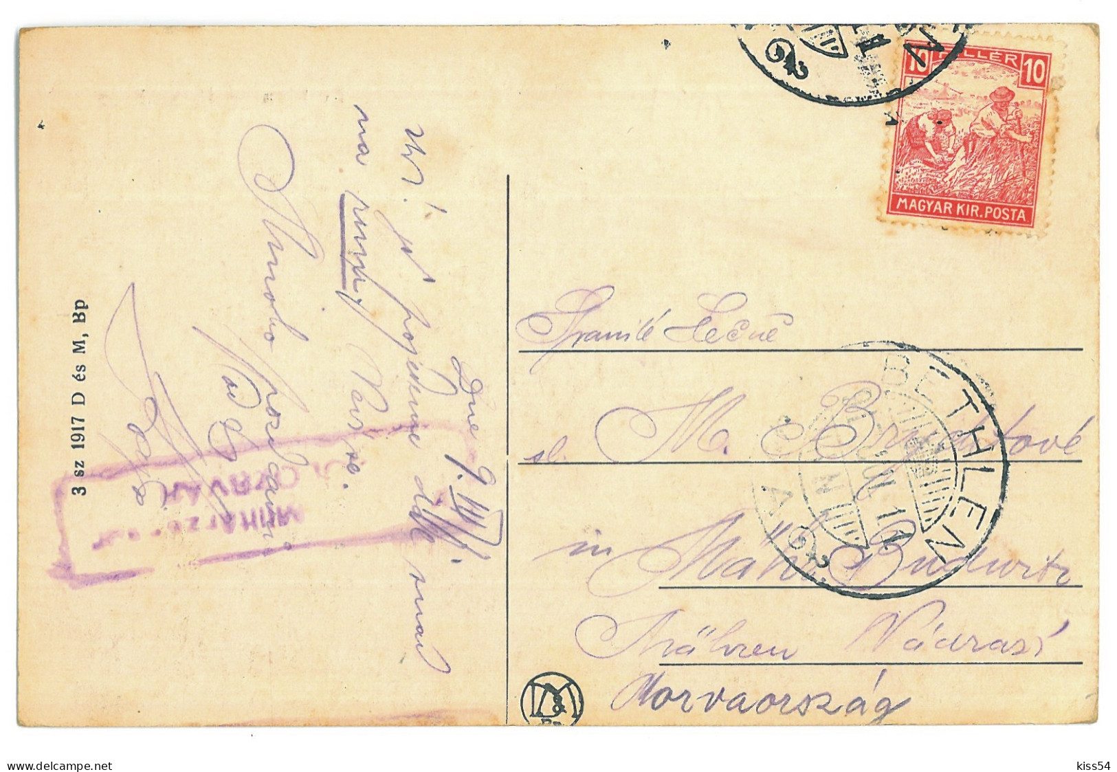 RO 39 - 22471 BECLEAN, Bistrita Nasaud, Romania - Old Postcard, CENSOR - Used - 1917 - Rumänien