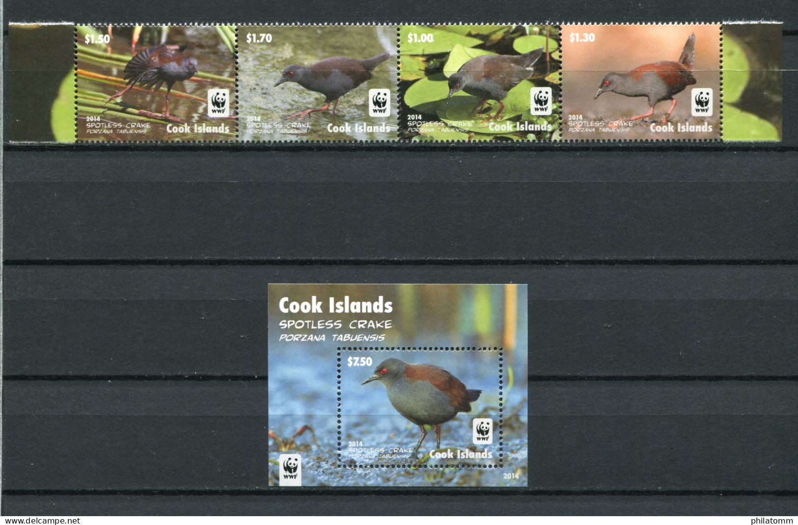 WWF - Cook-Inseln - Block Nr. 248 U. Mi.Nr. 1997 / 2000 - "Südseesumpfhuhn" ** / MNH (aus Dem Jahr 2014) - Ungebraucht