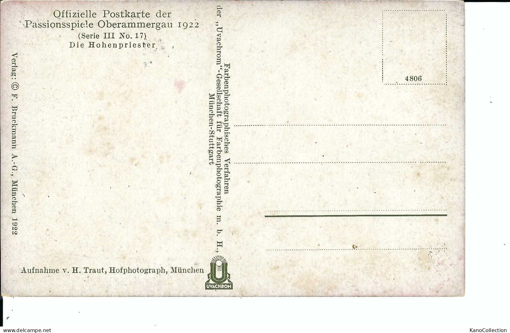 „Die Hohepriester“, Offizielle Postkarte Der Passionsspiele Oberammergau 1922, Nicht Gelaufen - Sonstige & Ohne Zuordnung