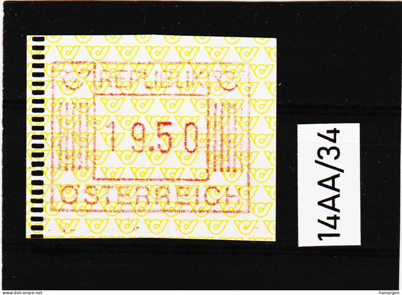 14AA/34  ÖSTERREICH 1983 AUTOMATENMARKEN 1. AUSGABE  19,50 SCHILLING   ** Postfrisch - Automatenmarken [ATM]