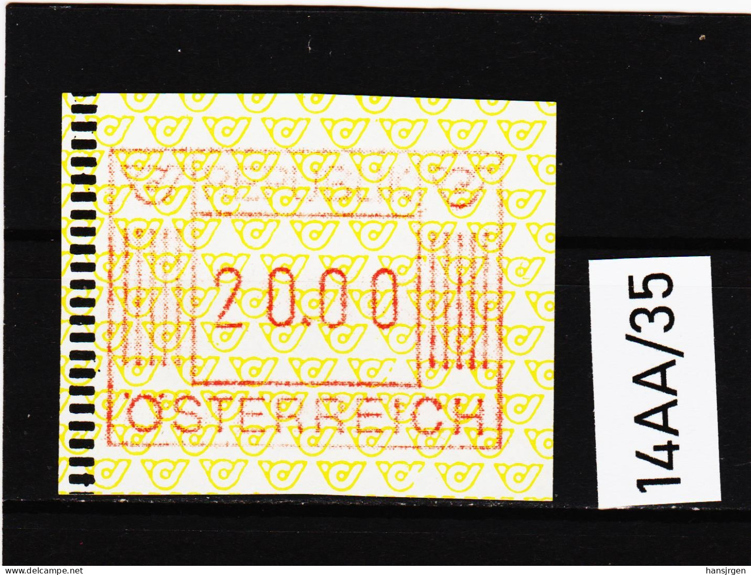 14AA/35  ÖSTERREICH 1983 AUTOMATENMARKEN 1. AUSGABE  20,00 SCHILLING   ** Postfrisch - Automaatzegels [ATM]