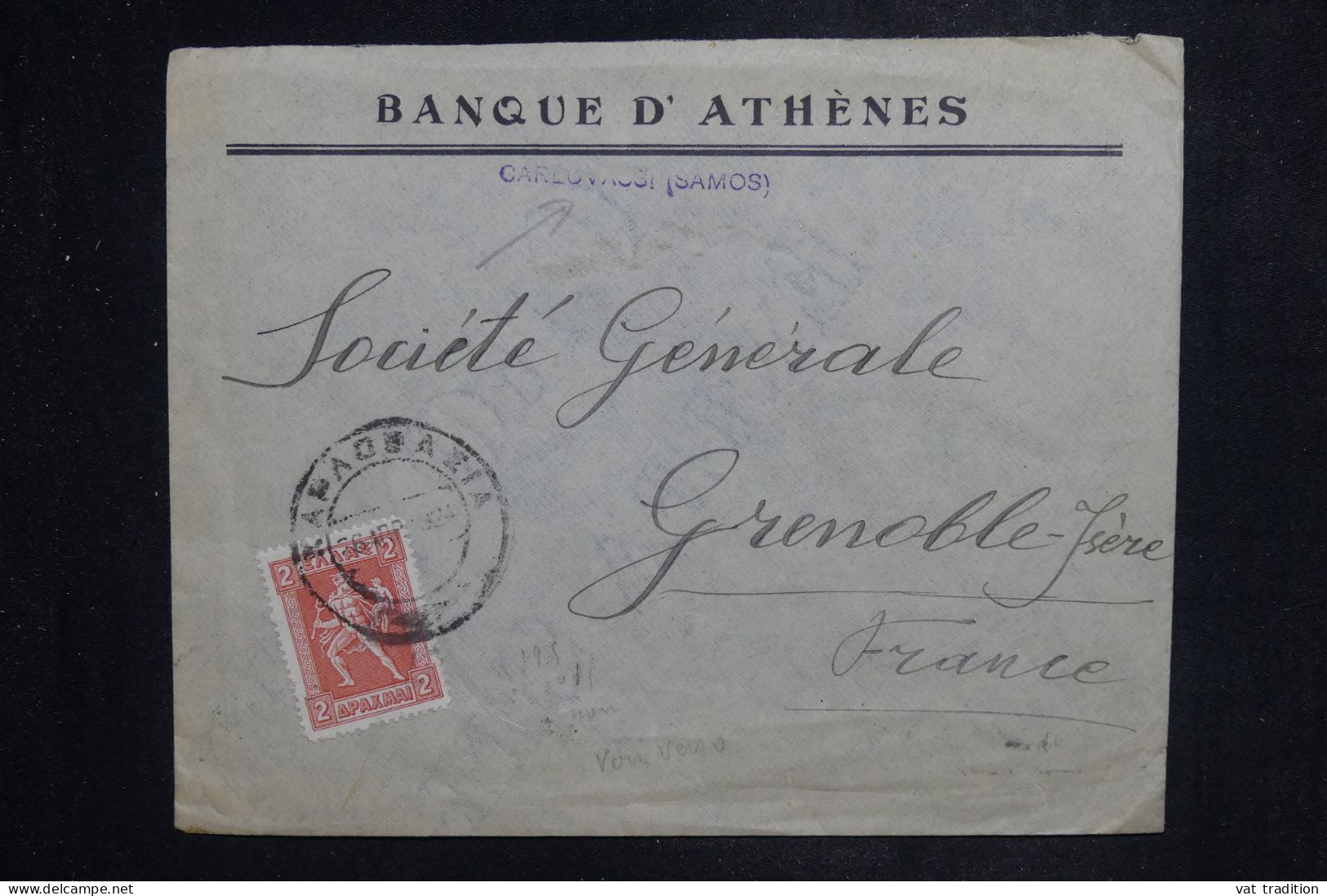 GRECE - Enveloppe Commerciale D'Athènes Pour La France En 1924 - L 151040 - Cartas & Documentos
