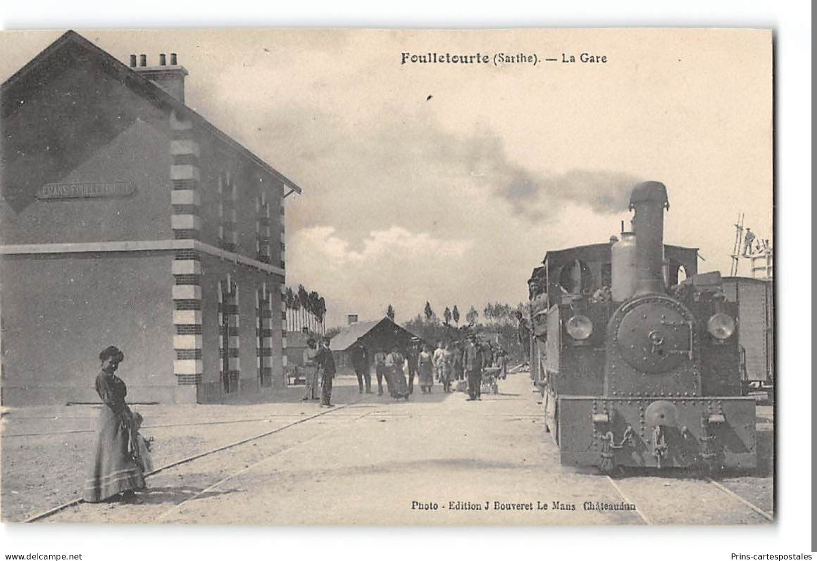 CPA 72 Foulletourte La Gare Et Le Train Tramway - Autres & Non Classés