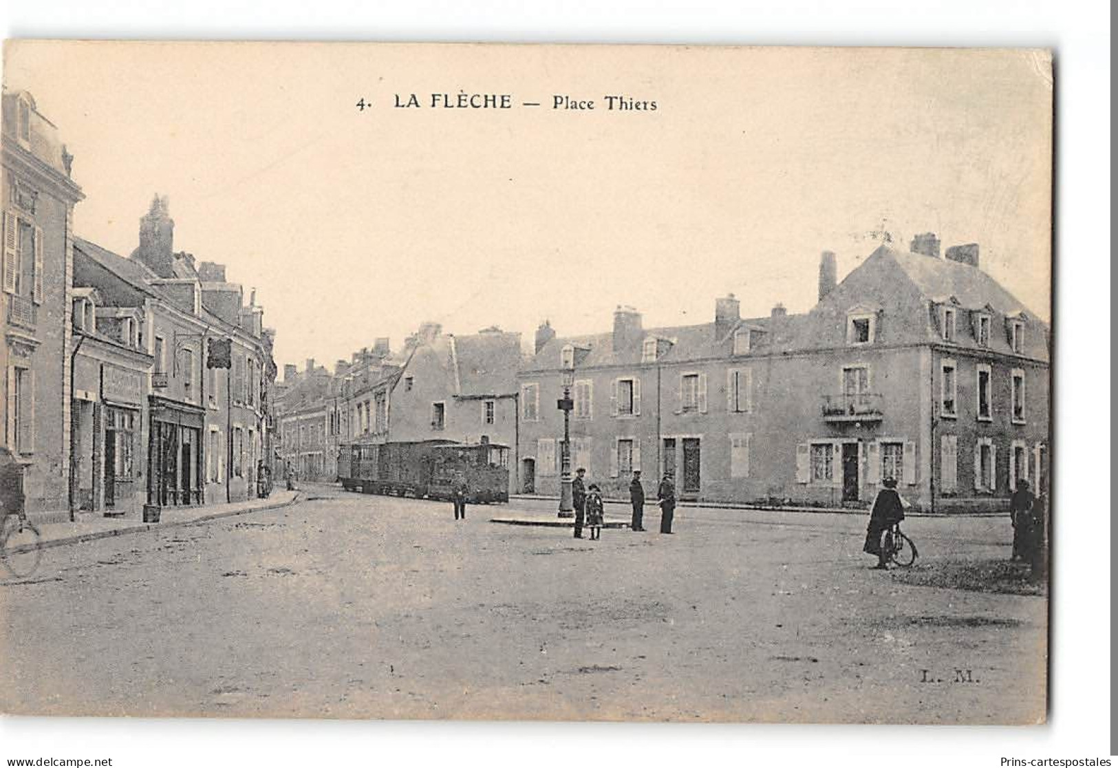 CPA 72 La Fleche Place Thiers Et Le Train Tramway - La Fleche