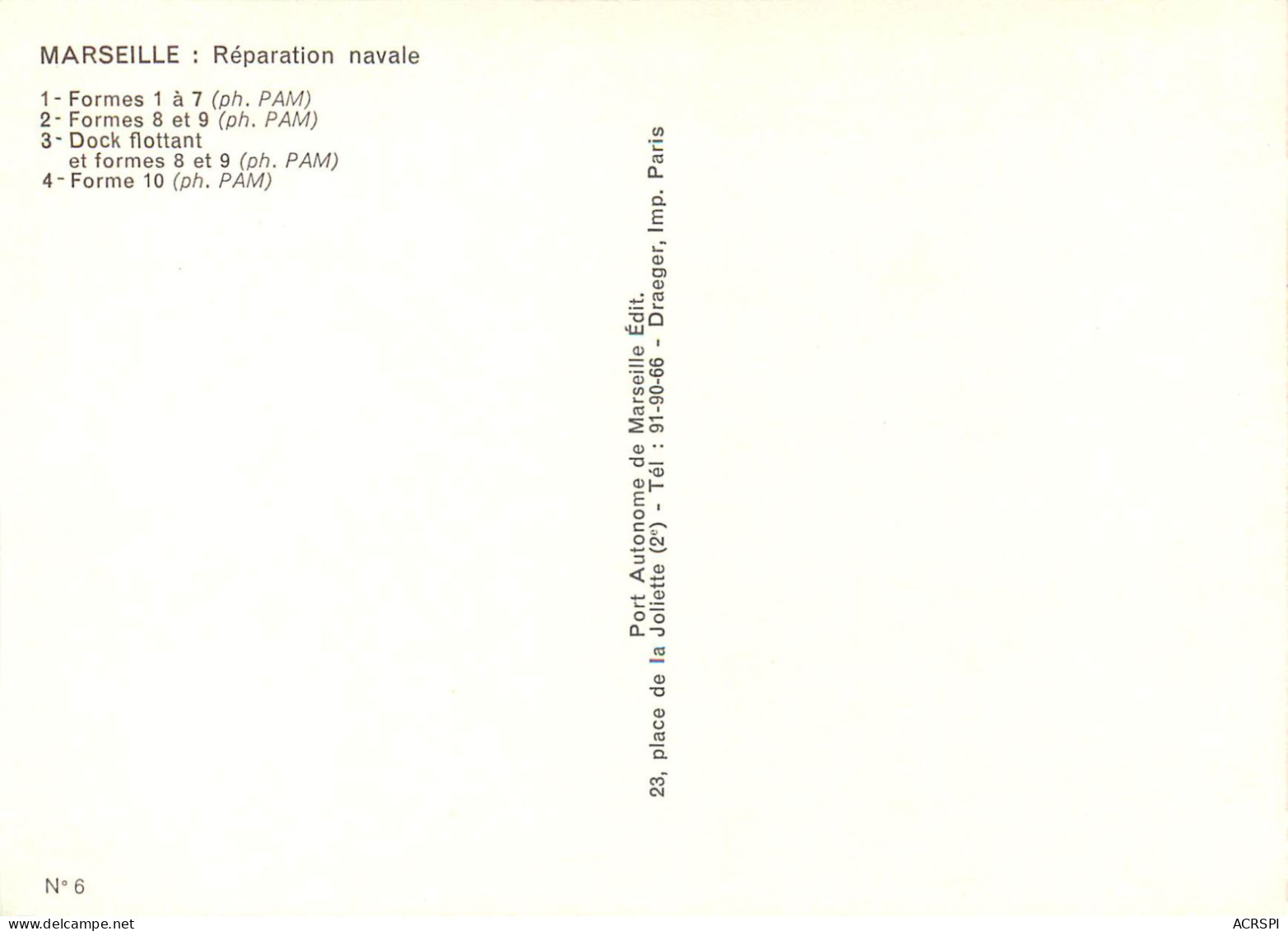 MARSEILLE REPARATION NAVALE Formes 1 A 7 20(scan Recto-verso) ME2615 - Non Classés