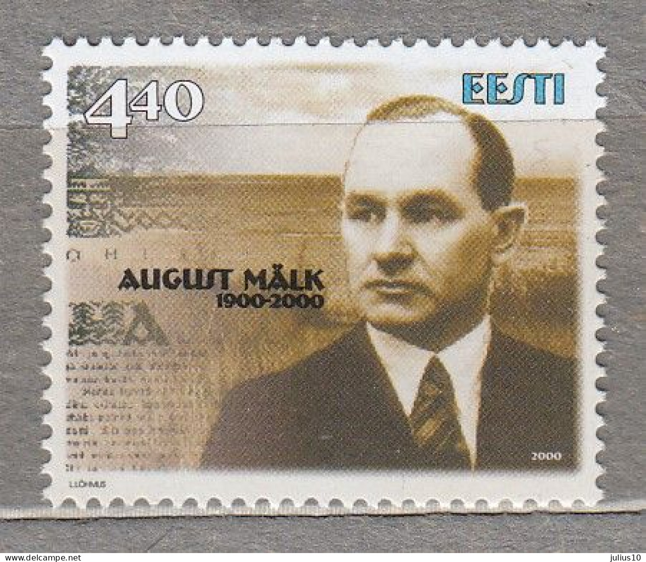 ESTONIA 2000 Famous People A.Malk MNH(**) Mi 380 # Est339 - Estland