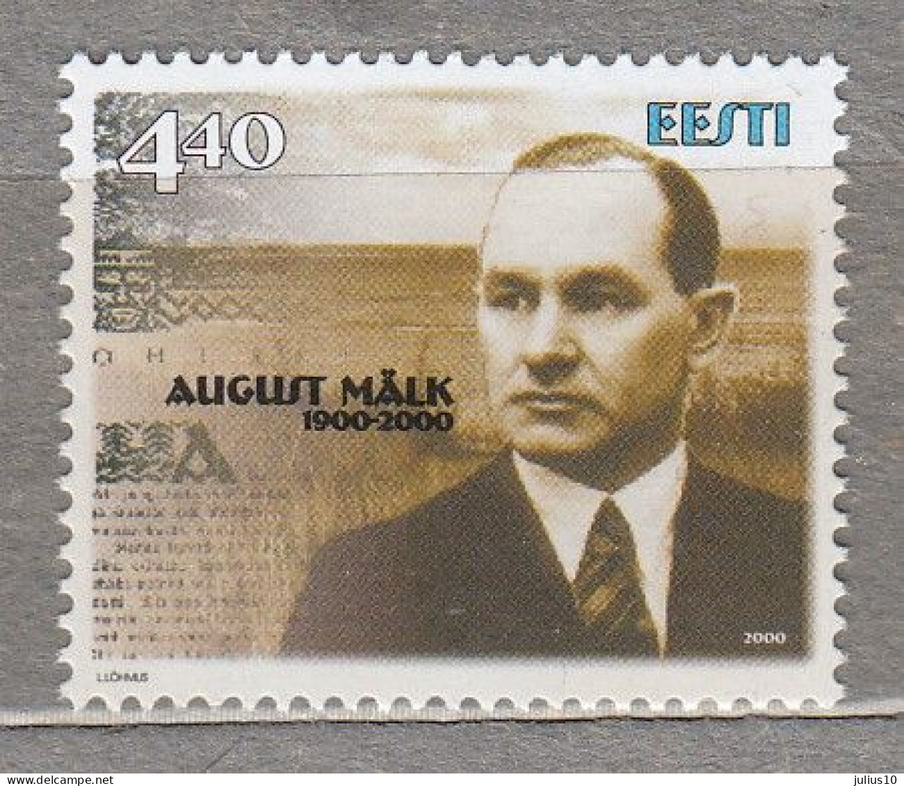 ESTONIA 2000 Famous People A.Malk MNH(**) Mi 380 # Est339 - Estonia