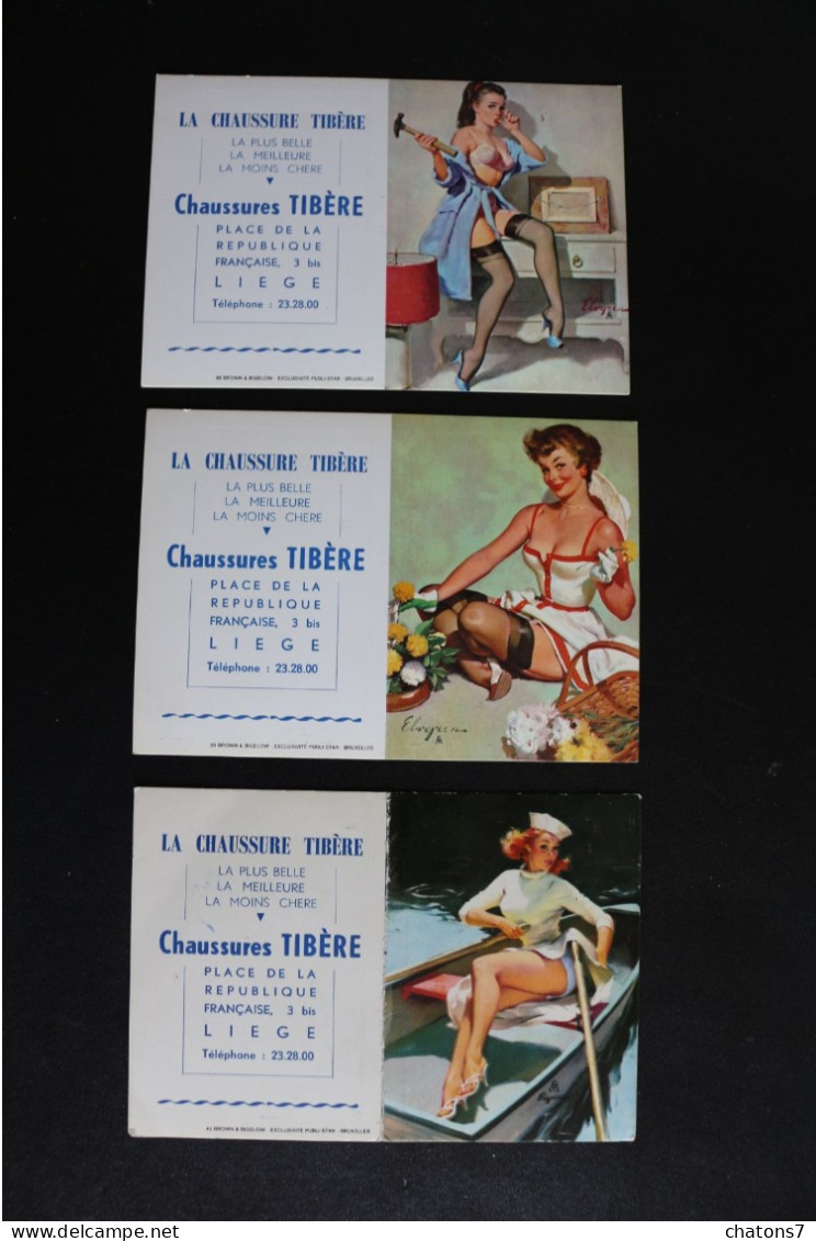 O  81 - Calendriers Année 1969 - Pin-Ups + Publicité "Chaussures Tibère" - Liège - Pin-Ups