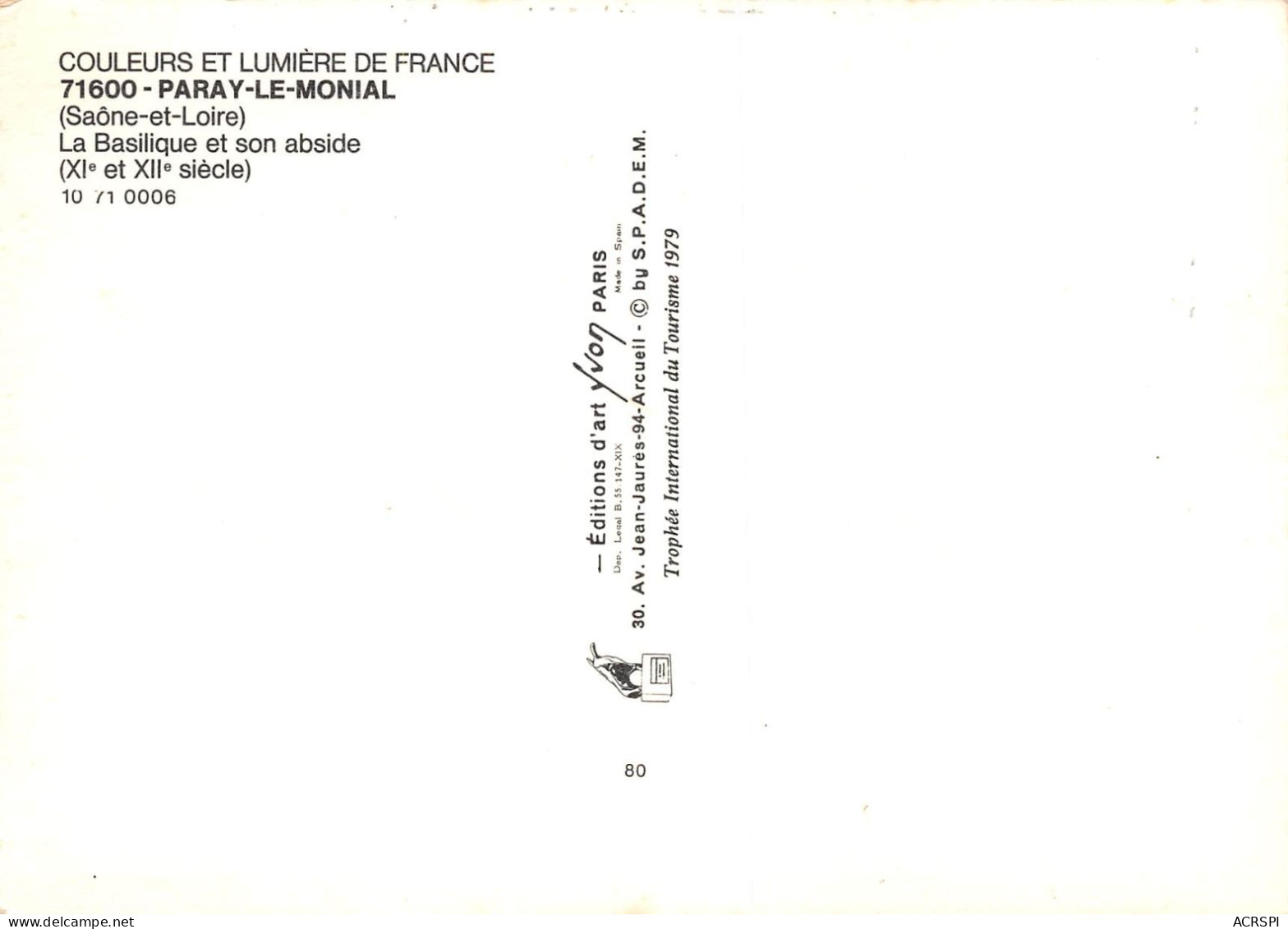 PARAY LE MONIAL Basilique Et Abside De Nuit  14 (scan Recto Verso)ME2645TER - Paray Le Monial