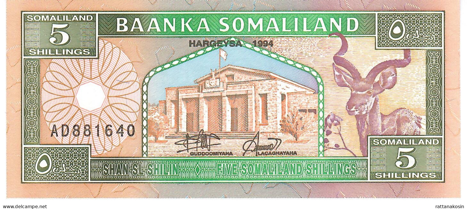 SOMALILAND P1 5 SHILLINGS 1994  UNC. - Sonstige – Afrika