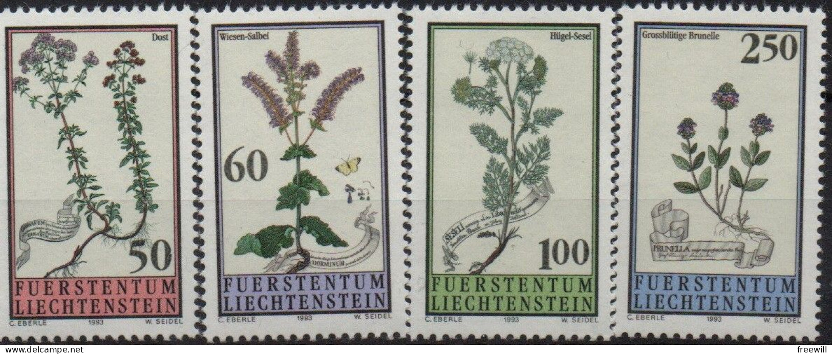 Liechtenstein 1993Fleurs , Flowers , Bloemen MNH - Unused Stamps