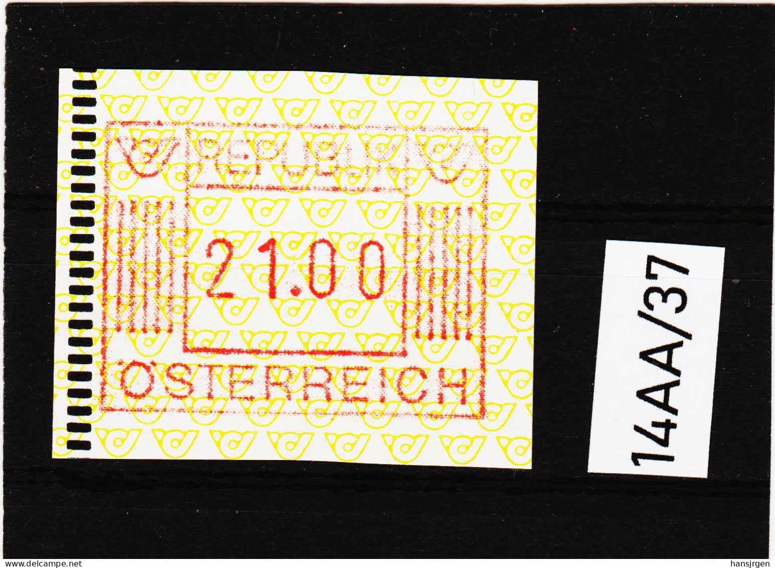 14AA/37  ÖSTERREICH 1983 AUTOMATENMARKEN 1. AUSGABE  21,00 SCHILLING   ** Postfrisch - Machine Labels [ATM]