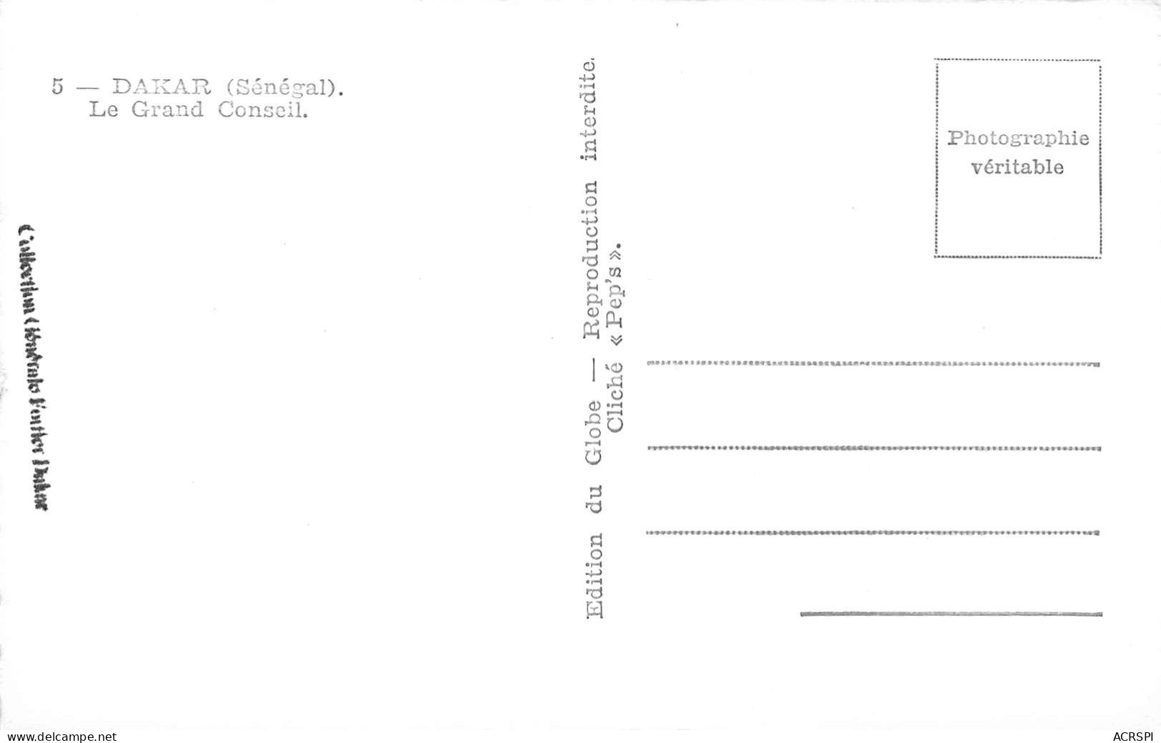 SENEGAL  DAKAR  Le Grand Conseil 50 (scan Recto Verso)ME2647BIS - Sénégal