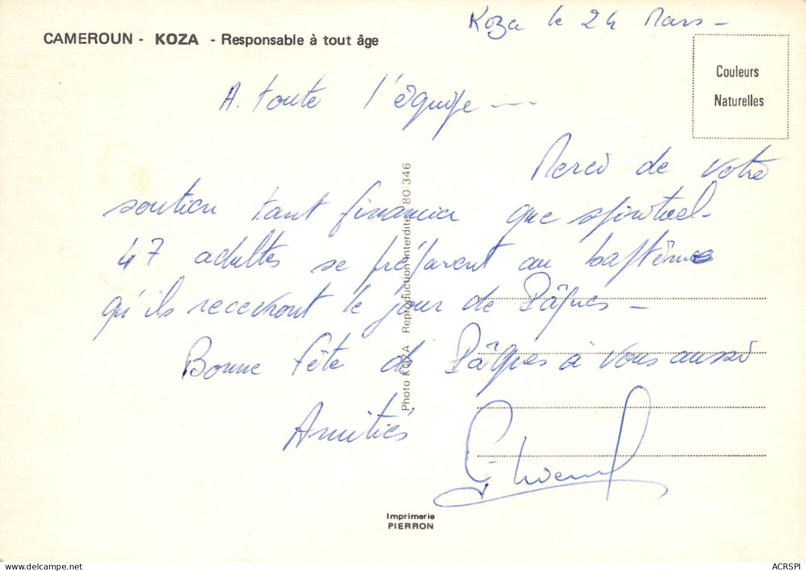 CAMEROUN KOZA 28 (scan Recto Verso)ME2646TER - Cameroun