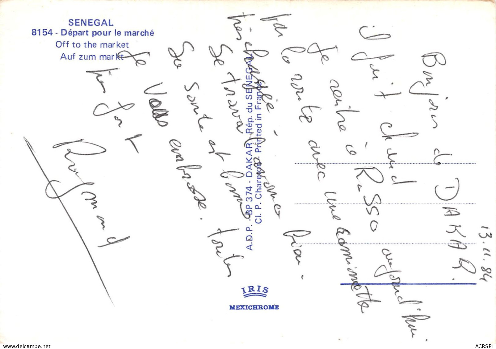 SENEGAL  Départ Pour Le Marché  8 (scan Recto Verso)ME2646TER - Sénégal